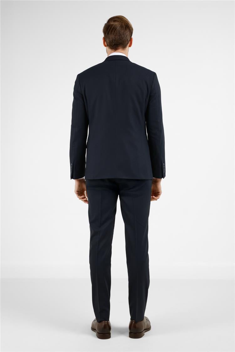 İMZA Lacivert Mono Yaka Kazayağı Desen 6 Drop Slim Fit Takım Elbise 1001255173 görsel 2