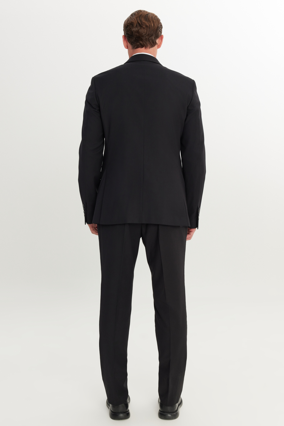 Altınyıldız Classics Erkek Siyah Slim Fit Dar Kesim Mono Yaka Armürlü Esnek Takım Elbise görsel 8