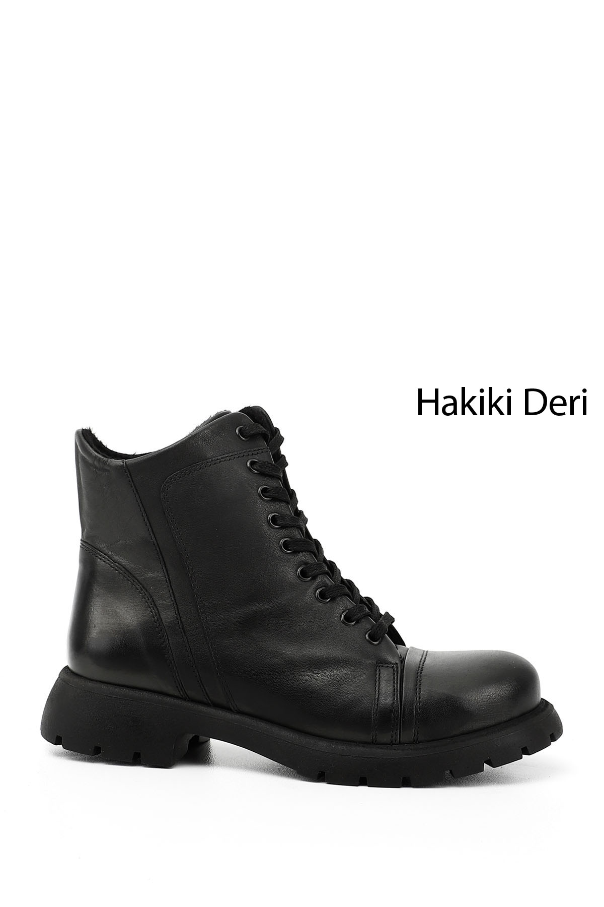 GÖNDERİ(R) Kadın ZÜMRÜT-SİYAH Fermuarlı Hakiki Deri Postal Bot
