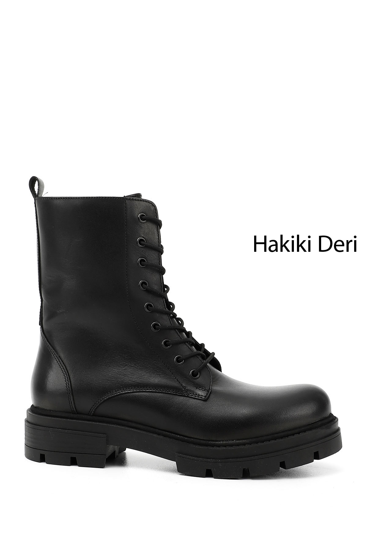 GÖNDERİ(R) Kadın ZÜMRÜT-SİYAH Fermuarlı Hakiki Deri Postal Bot