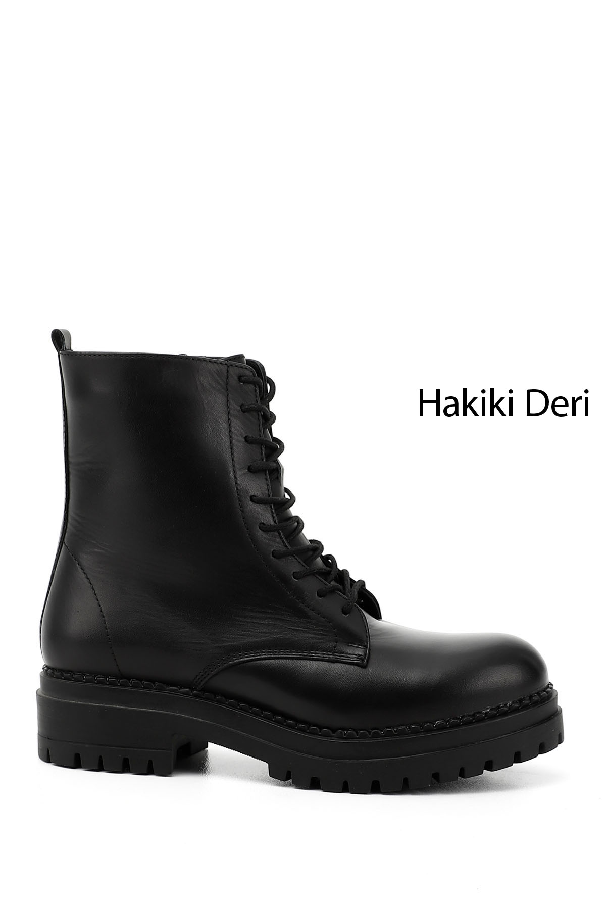 GÖNDERİ(R) Kadın ZÜMRÜT-SİYAH Fermuarlı Hakiki Deri Postal Bot