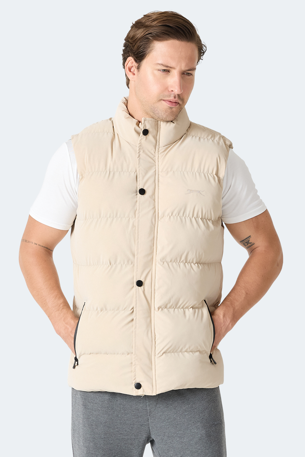 SLAZENGER HALOX Erkek Bej Yelek görsel 3