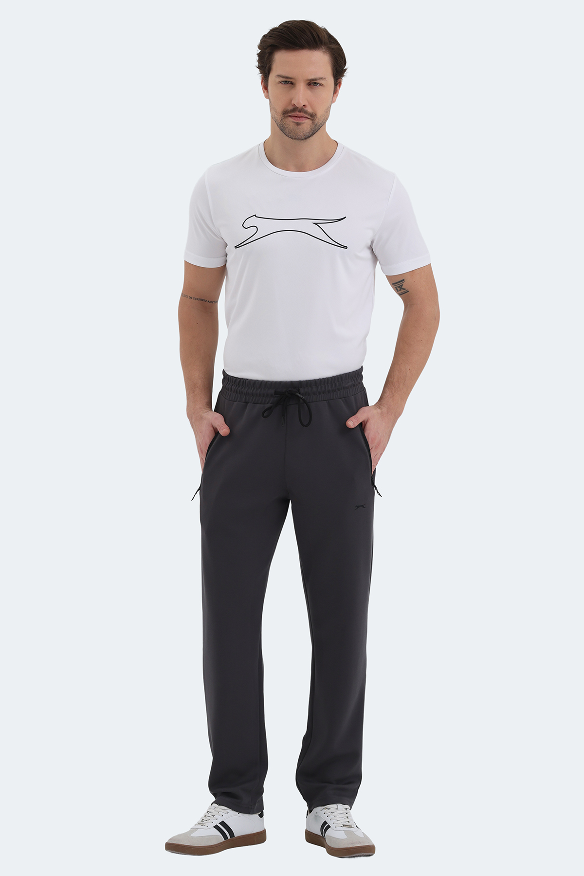 SLAZENGER KINGSTOR I Erkek Fermuar Cepli Antrasit Eşofman Altı görsel 7