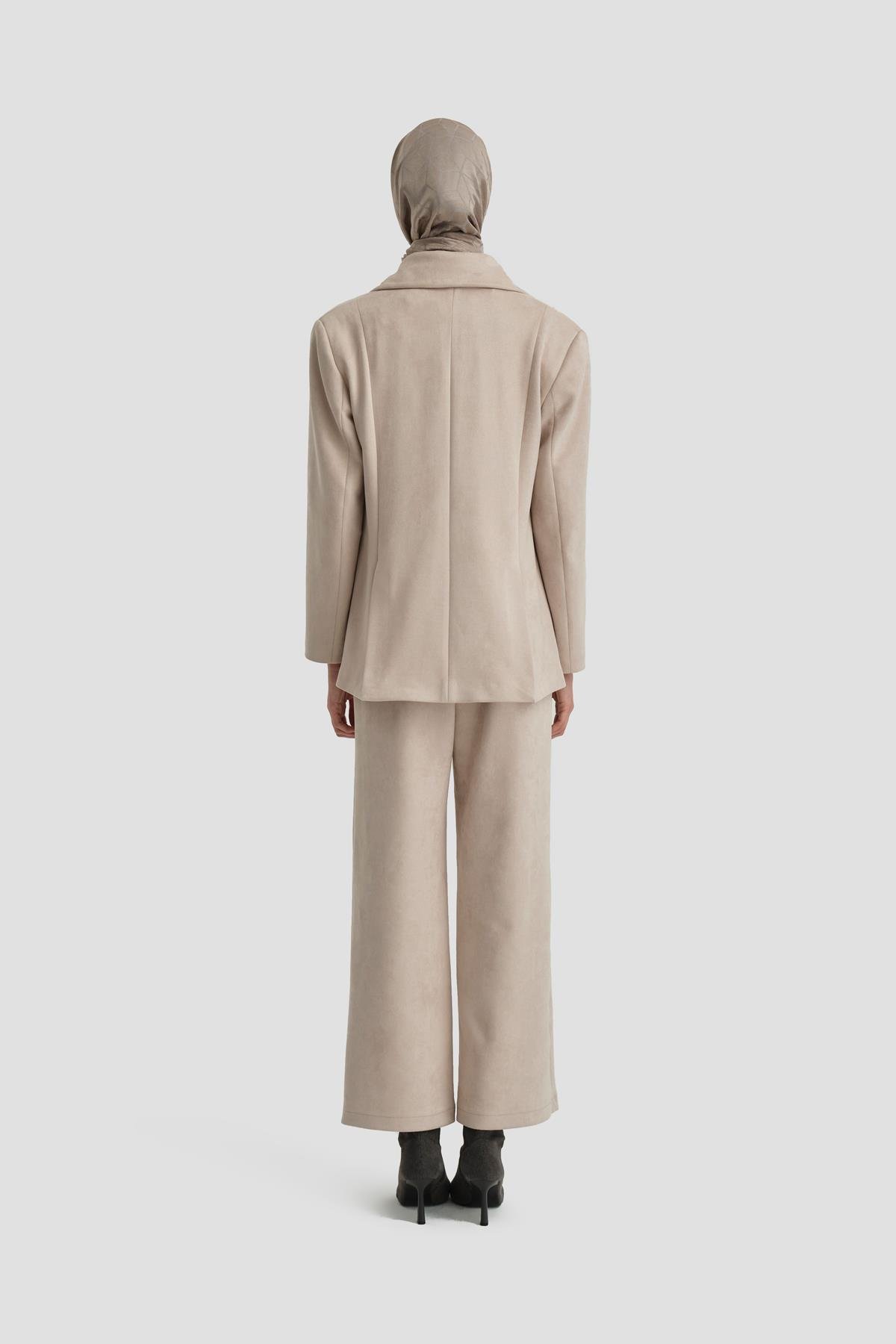 ARMİNE Süet Blazer Ceket 24K5710 Bej görsel 4