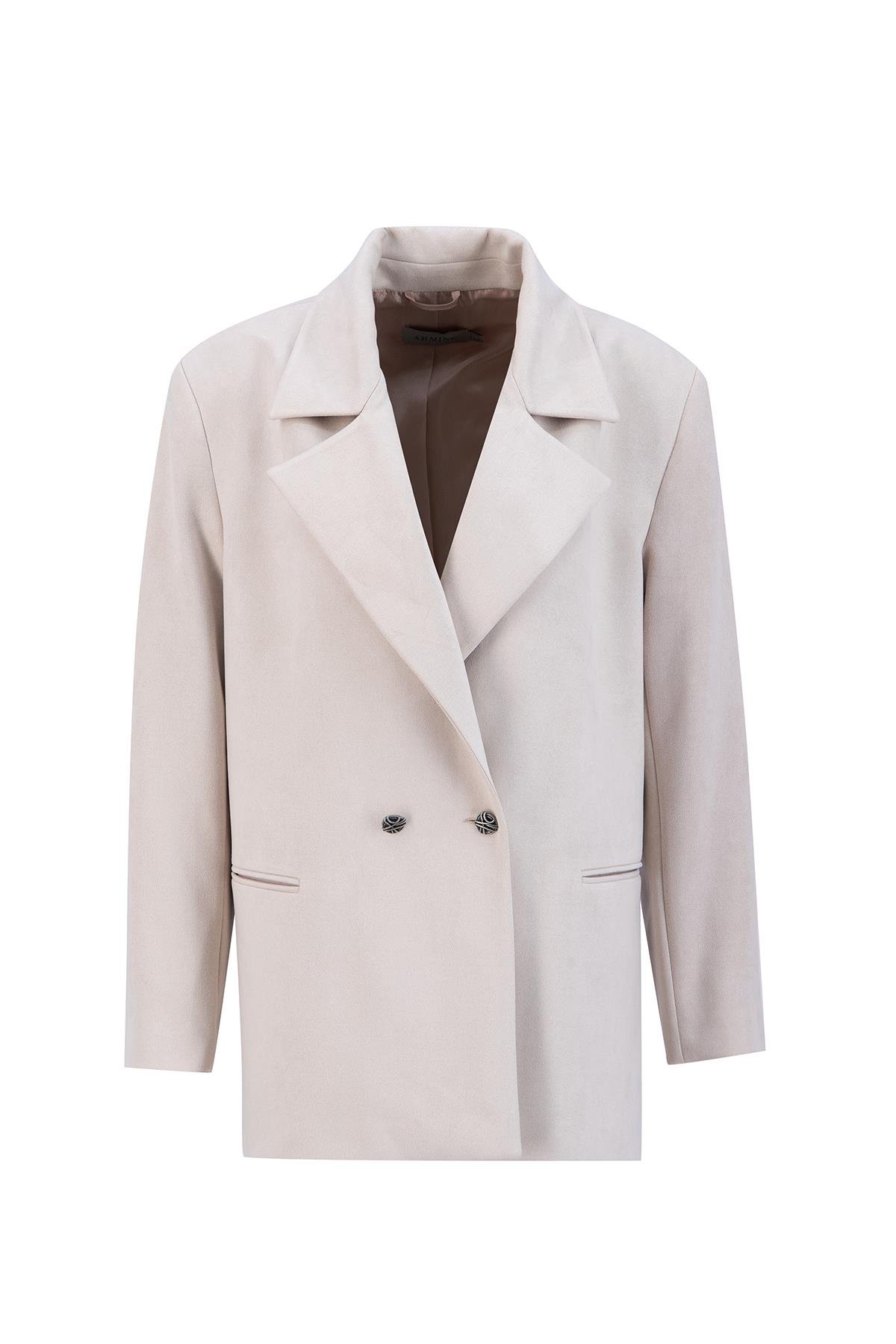 ARMİNE Süet Blazer Ceket 24K5710 Bej görsel 5
