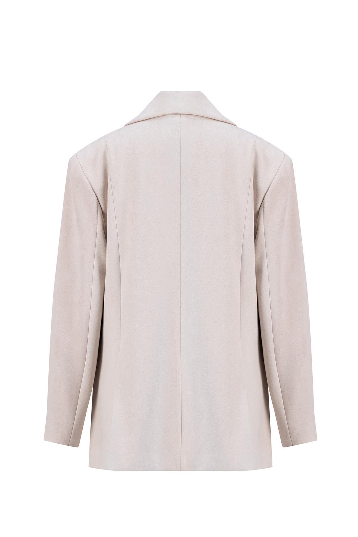ARMİNE Süet Blazer Ceket 24K5710 Bej görsel 6