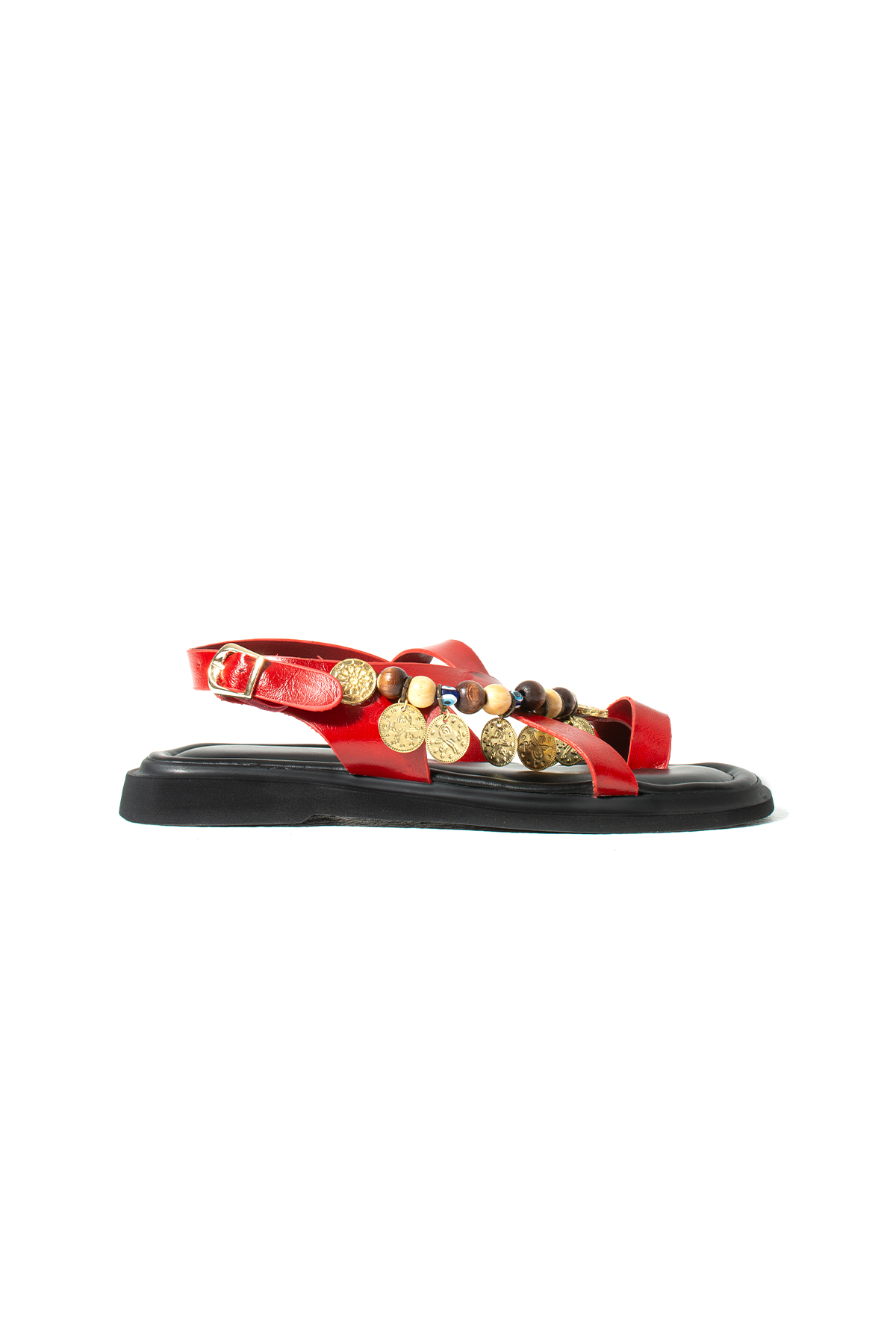 DUXAL SHOES Greta Kadın Boncuklu Parmak Arası Sandalet Rahat Taban görsel 2