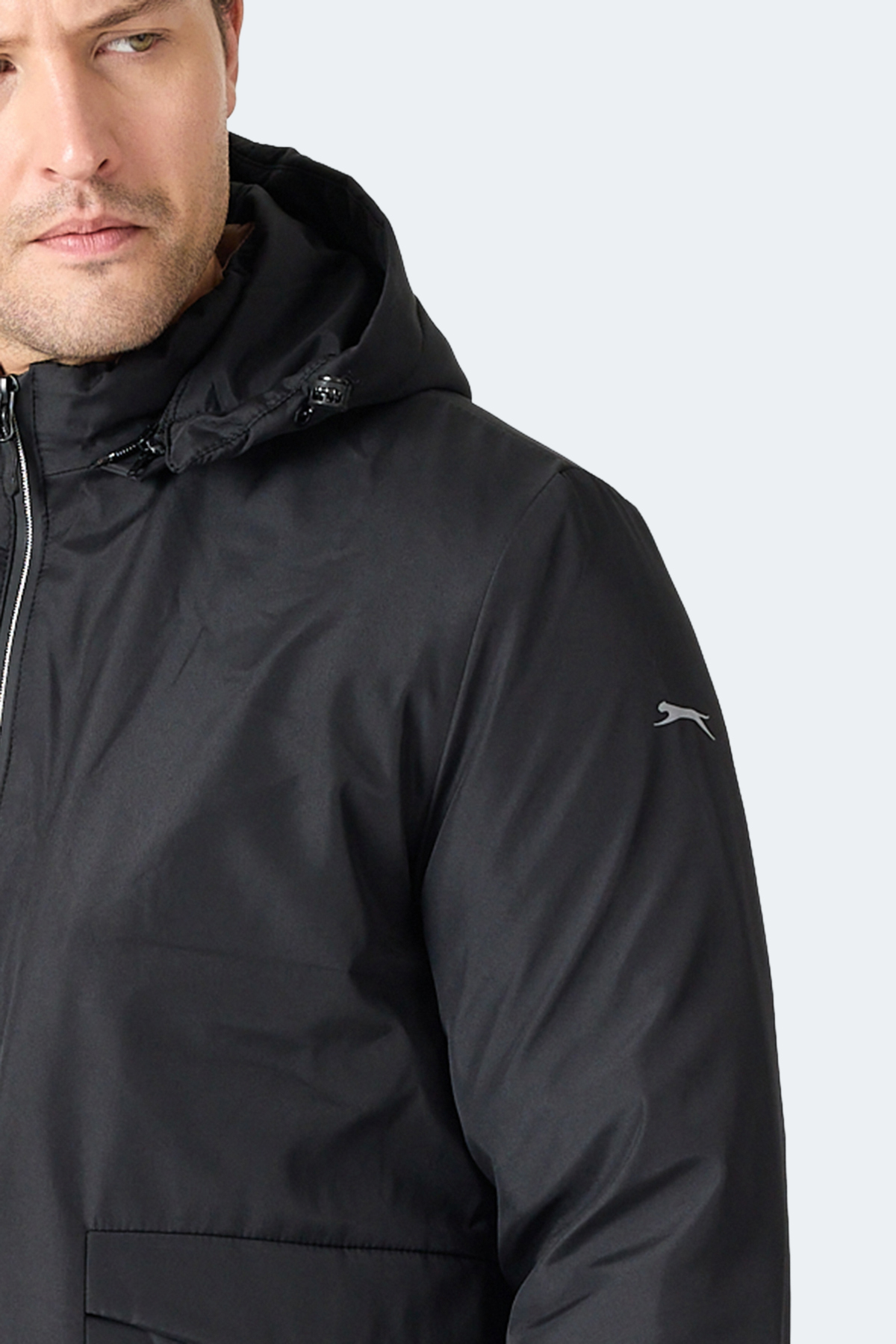 SLAZENGER GRAVEL Erkek Kapüşonlu Siyah Mont & Kaban görsel 2