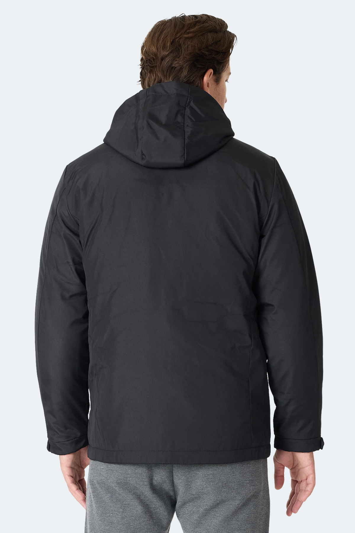 SLAZENGER GRAVEL Erkek Kapüşonlu Siyah Mont & Kaban görsel 7