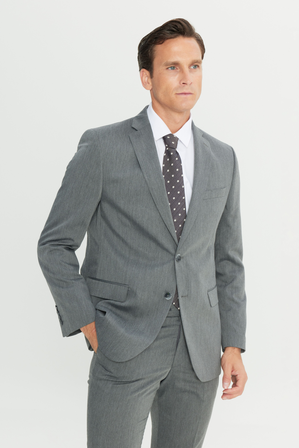 Altınyıldız Classics Erkek Gri Slim Fit Dar Kesim Mono Yaka Takım Elbise