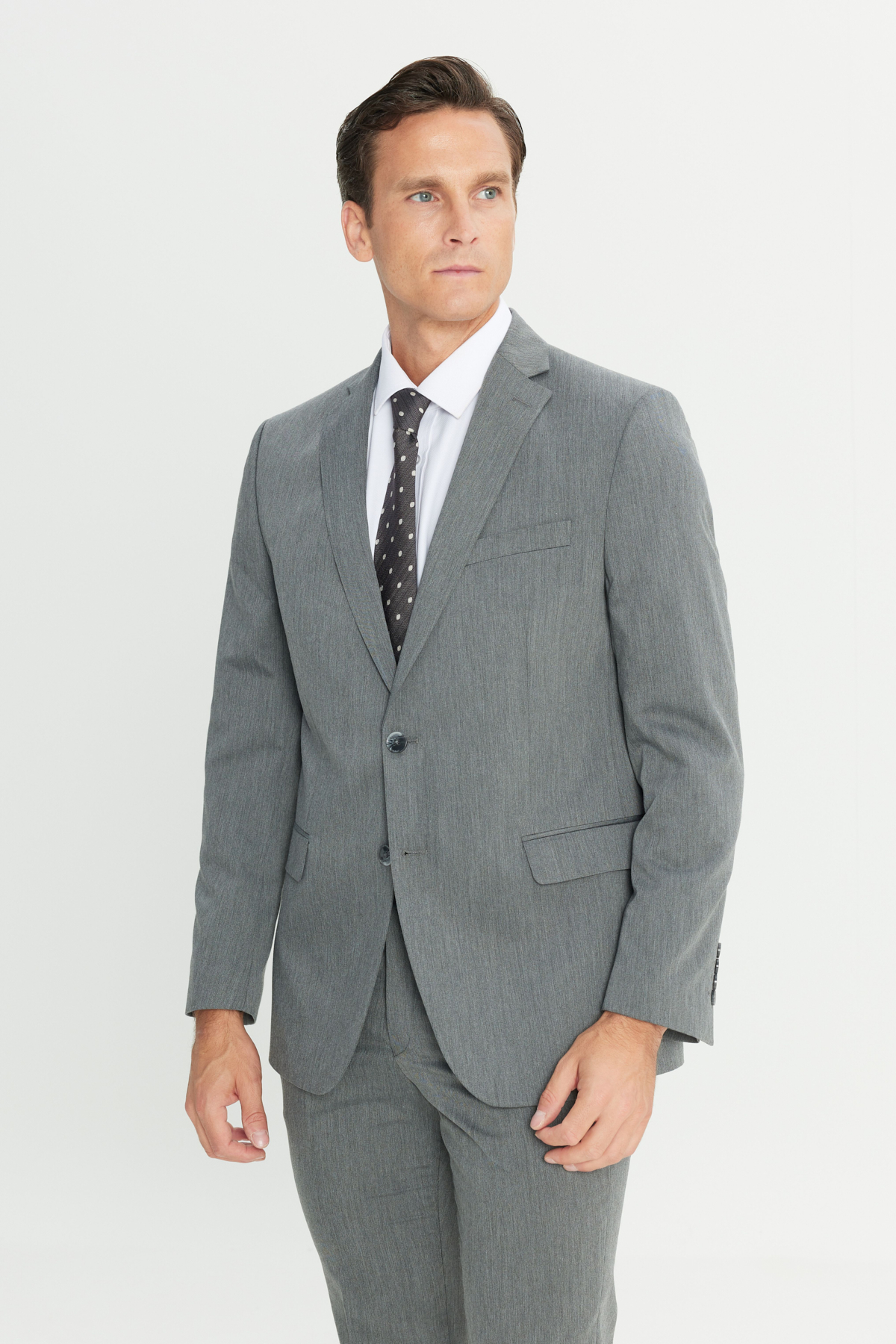 Altınyıldız Classics Erkek Gri Slim Fit Dar Kesim Mono Yaka Takım Elbise görsel 3