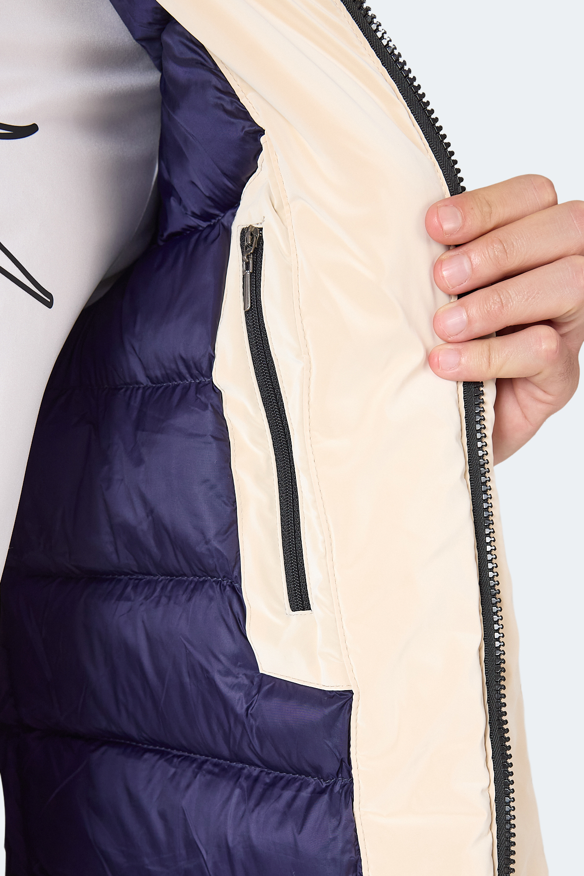 SLAZENGER GRIM Erkek Çıkarılabilir Kapüşonlu Bej Mont & Kaban görsel 6