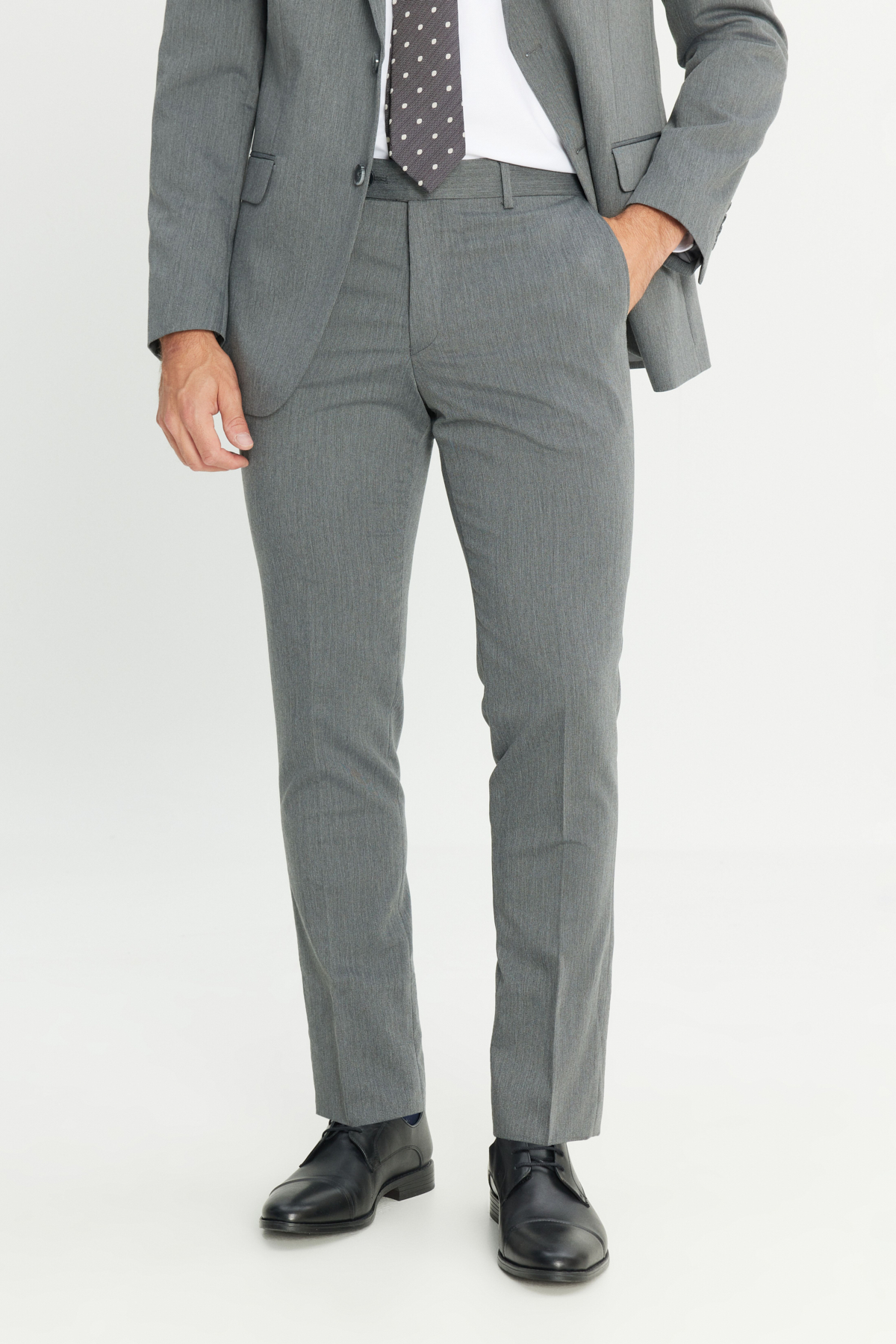 Altınyıldız Classics Erkek Gri Slim Fit Dar Kesim Mono Yaka Takım Elbise görsel 7