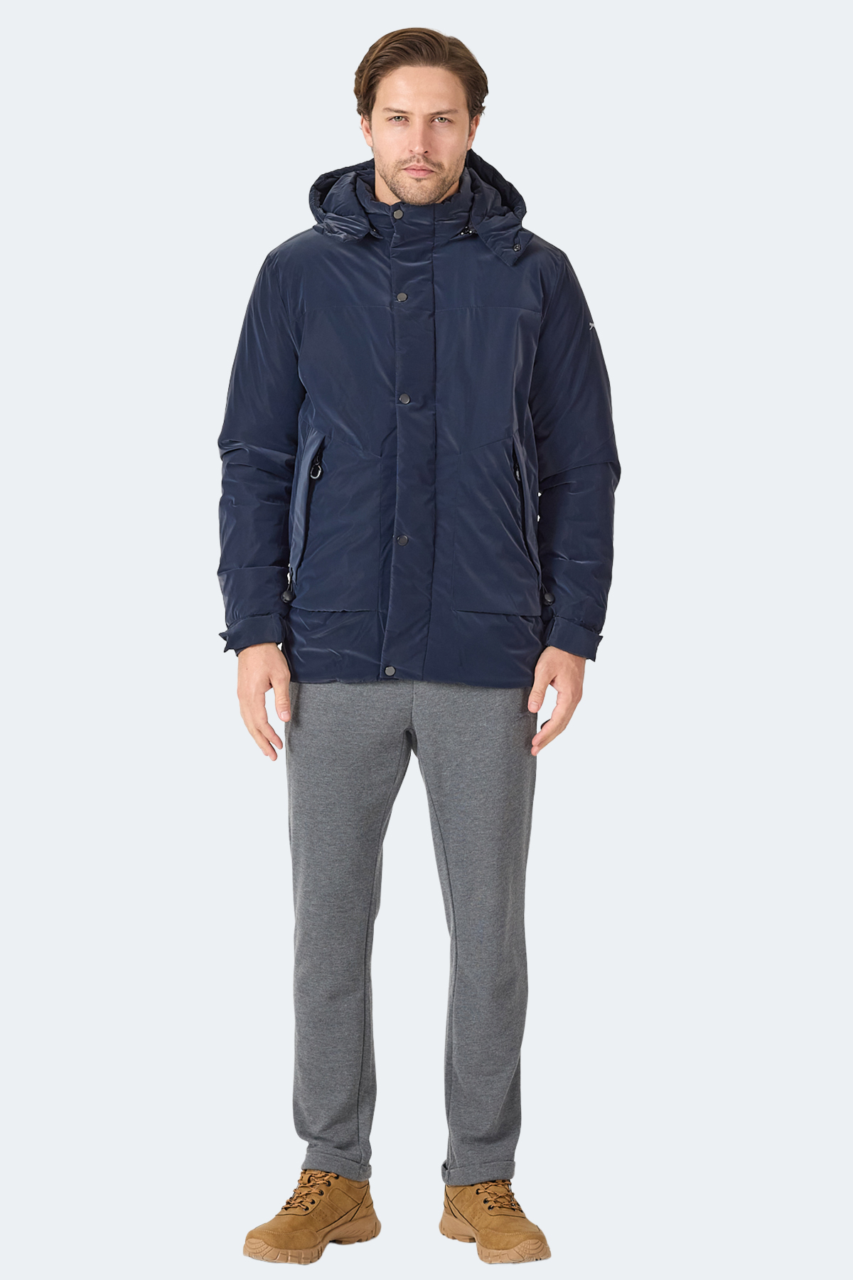 SLAZENGER GRIM Erkek Çıkarılabilir Kapüşonlu Lacivert Mont & Kaban görsel 8