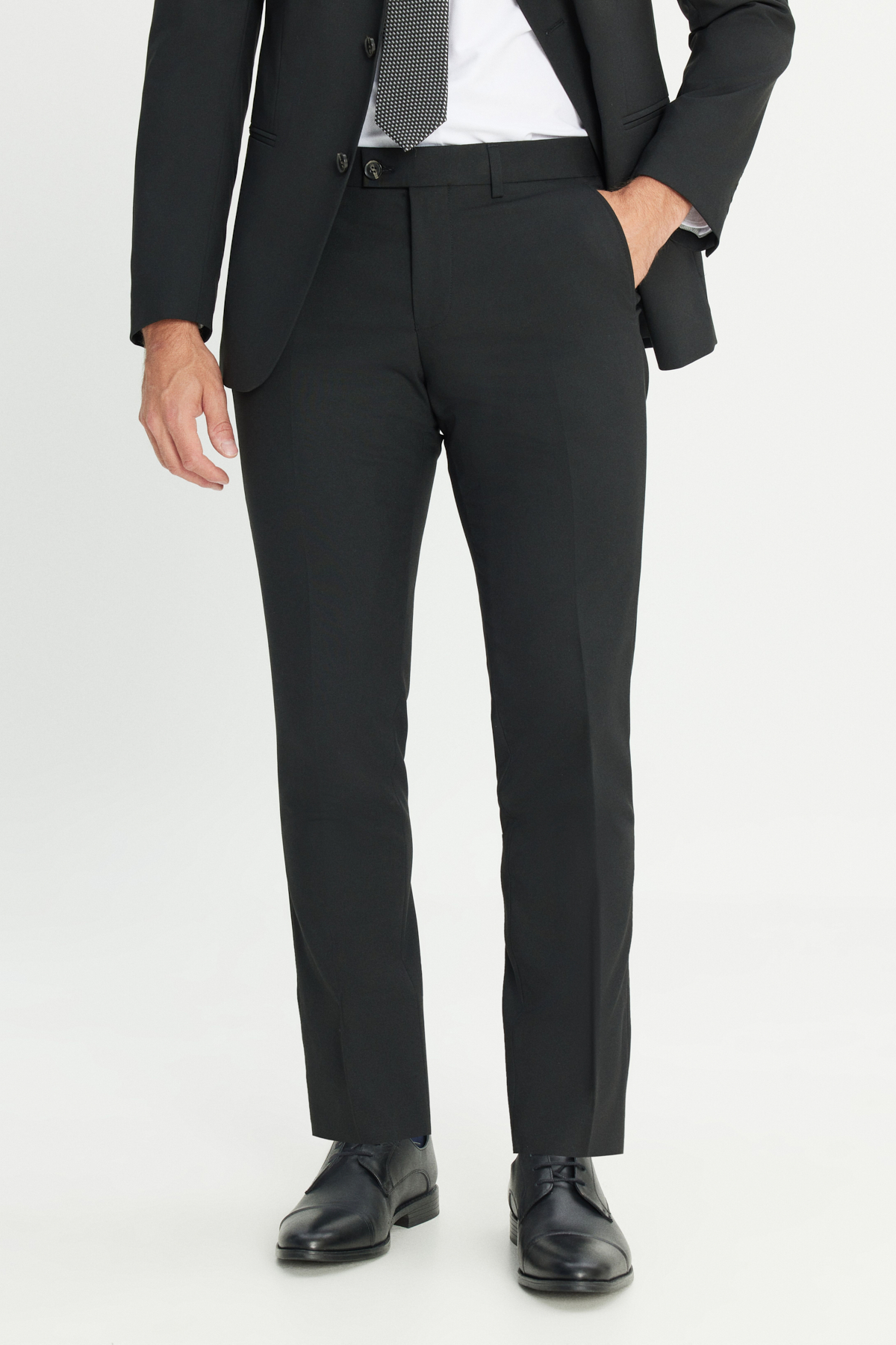 AC&Co / Altınyıldız Classics Erkek Siyah Su Geçirmez Ekstra Slim Fit Kırlangıç Yaka Yünlü Nano Takım Elbise görsel 7
