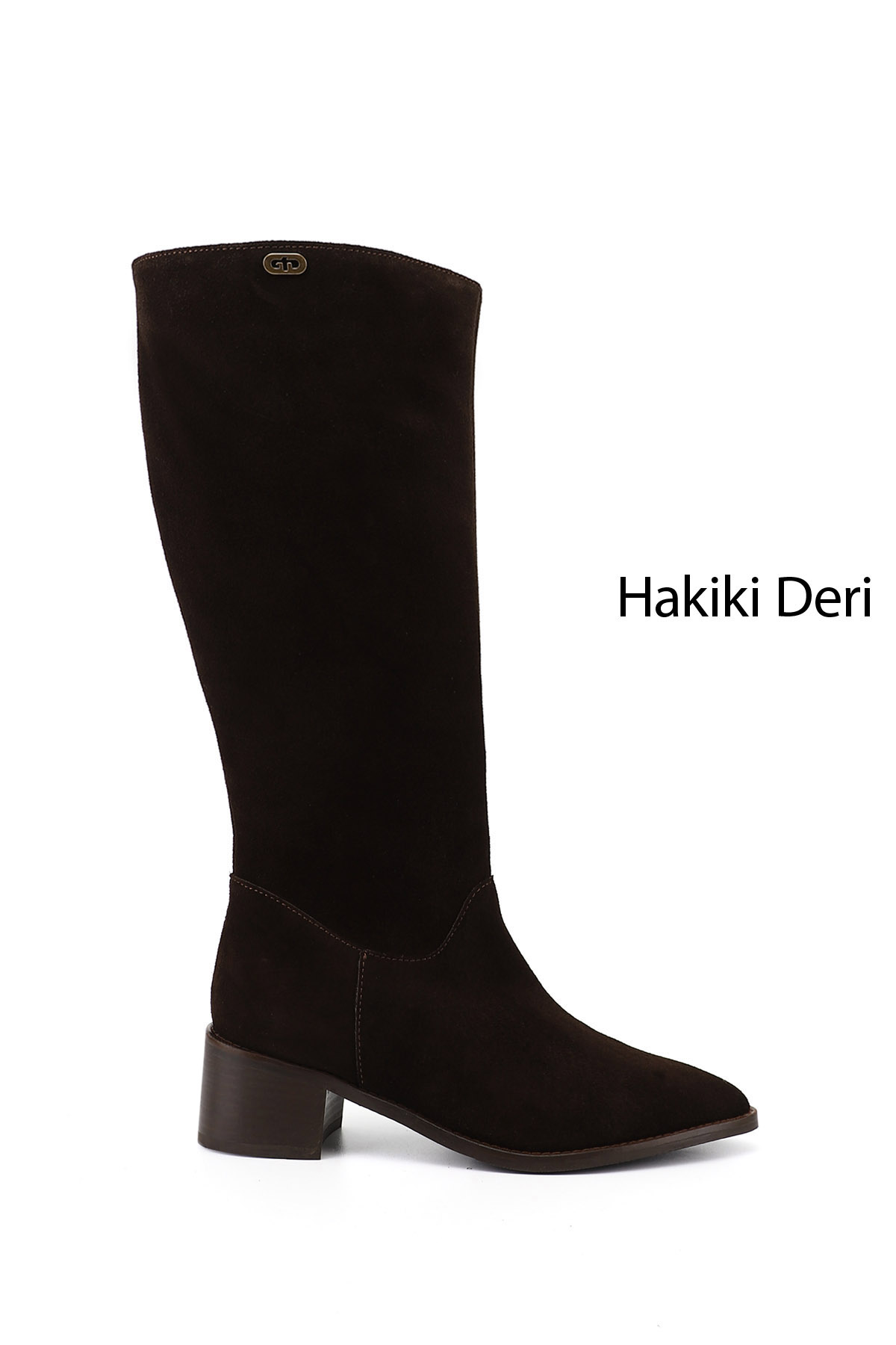 GÖNDERİ(R) Kadın AÇIK KAHVERENGİ Sivri Burun Kalın Topuklu Hakiki Deri Çizme