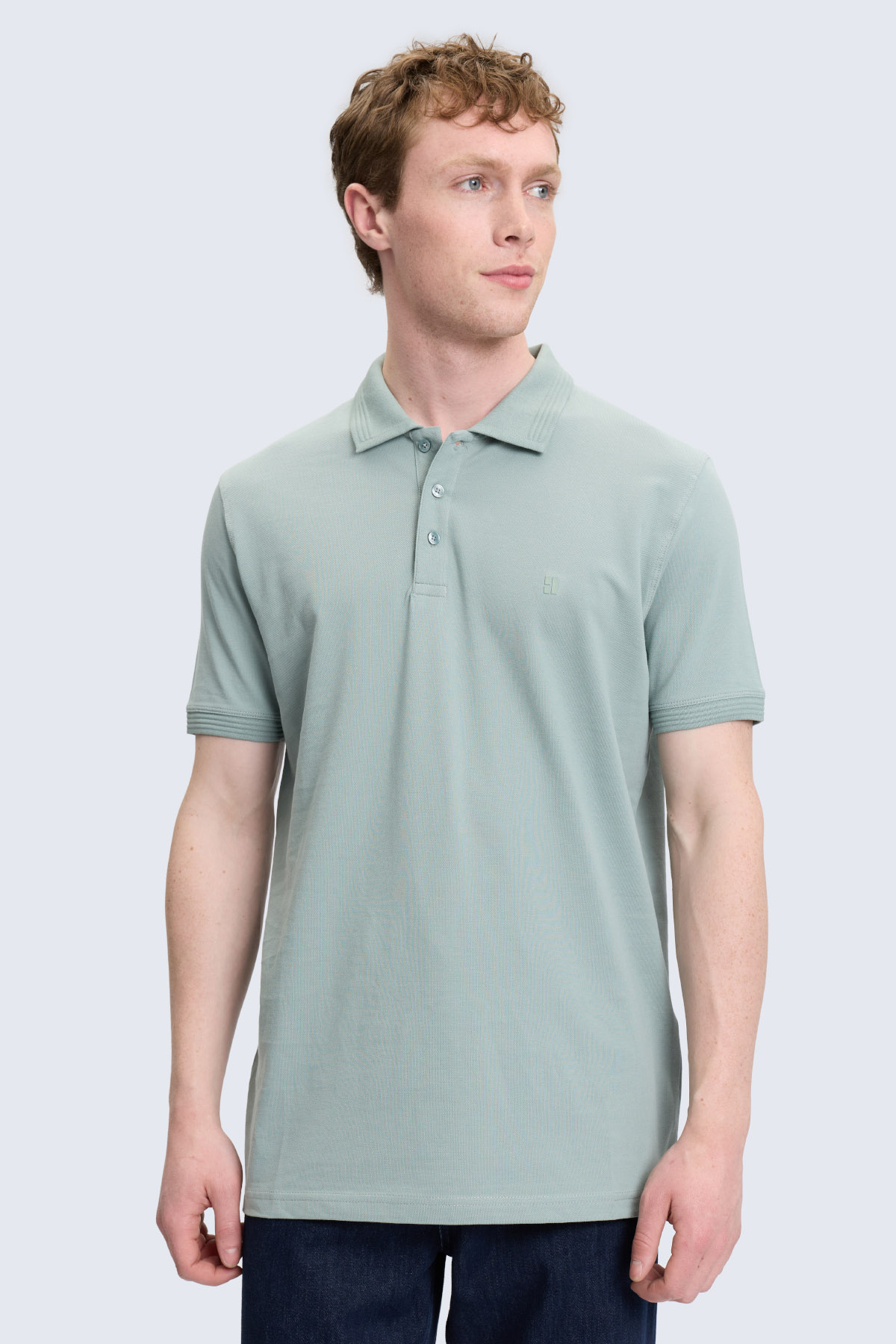 Hatemoğlu Yeşil Regular Fit Polo Yaka 100% Pamuk Tişört