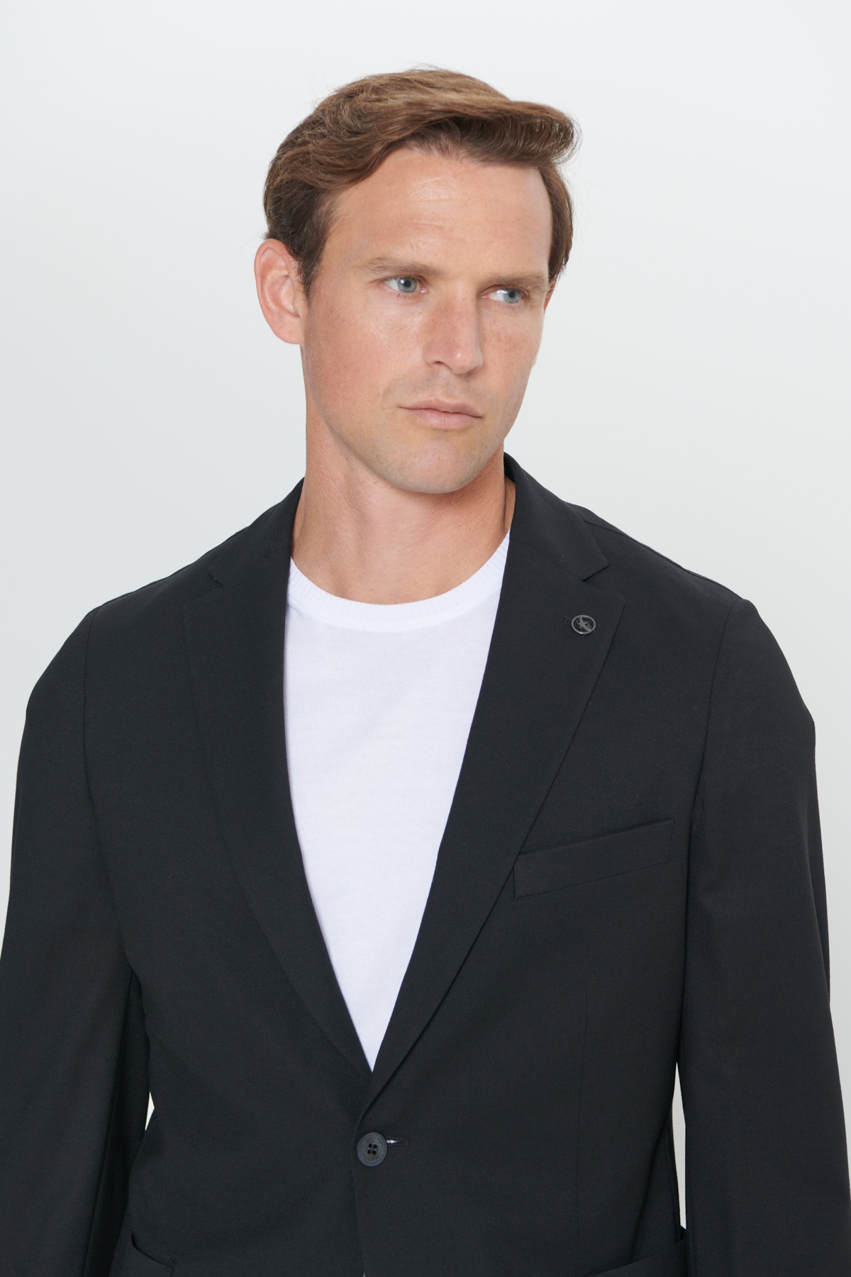 Altınyıldız Classics Erkek Siyah Slim Fit Dar Kesim Mono Yaka Yünlü Takım Elbise görsel 5