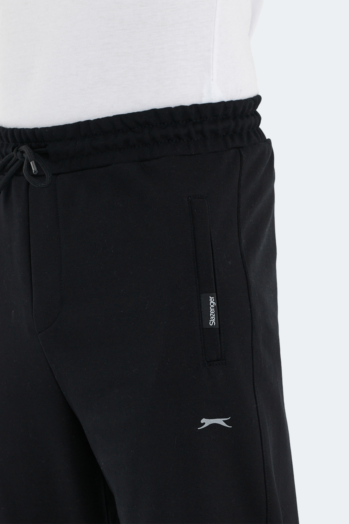 SLAZENGER 2'li Erkek Cepli Dar Paça Siyah - Koyu Gri Eşofman Altı görsel 6