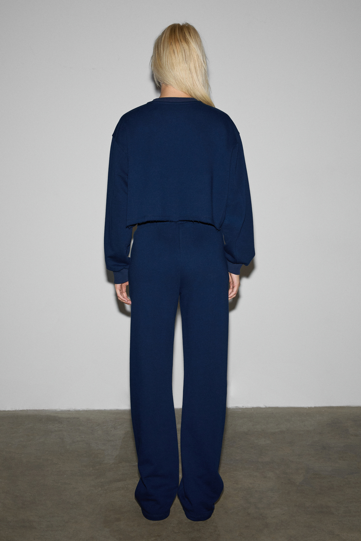 ETHIQUET QERKS Kadın Baskı Detaylı Oversize LACİVERT Sweatshirt görsel 4