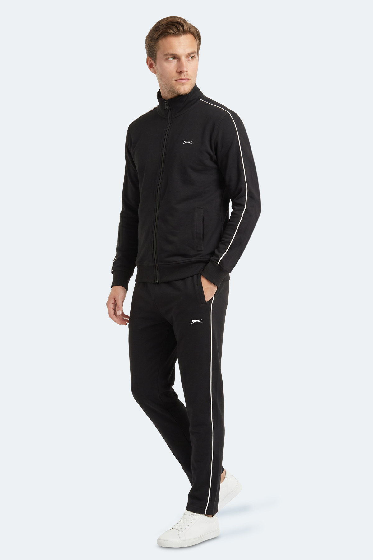 SLAZENGER BLOWBACK Erkek Slim Fit Siyah Eşofman Takımı