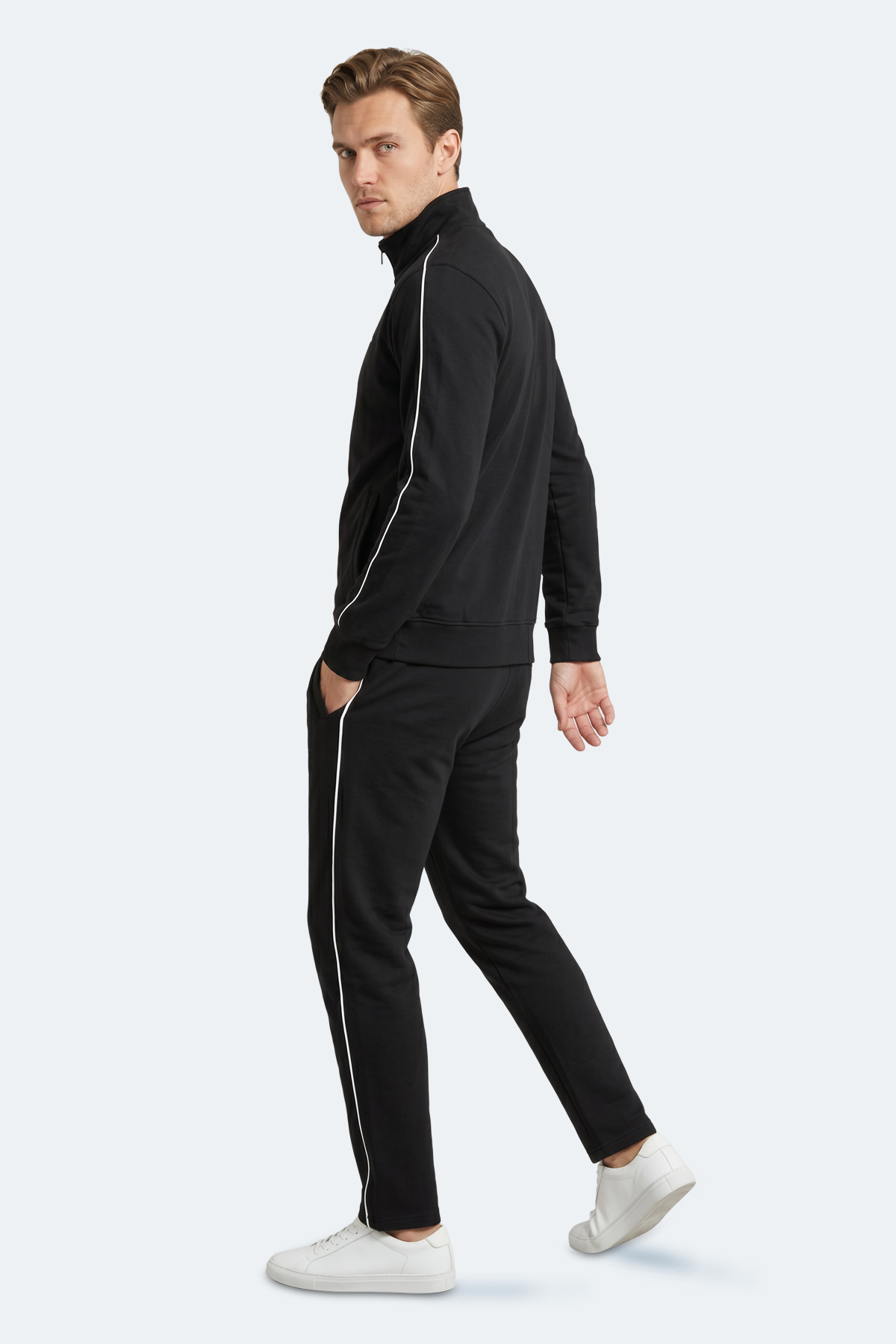 SLAZENGER BLOWBACK Erkek Slim Fit Siyah Eşofman Takımı görsel 6