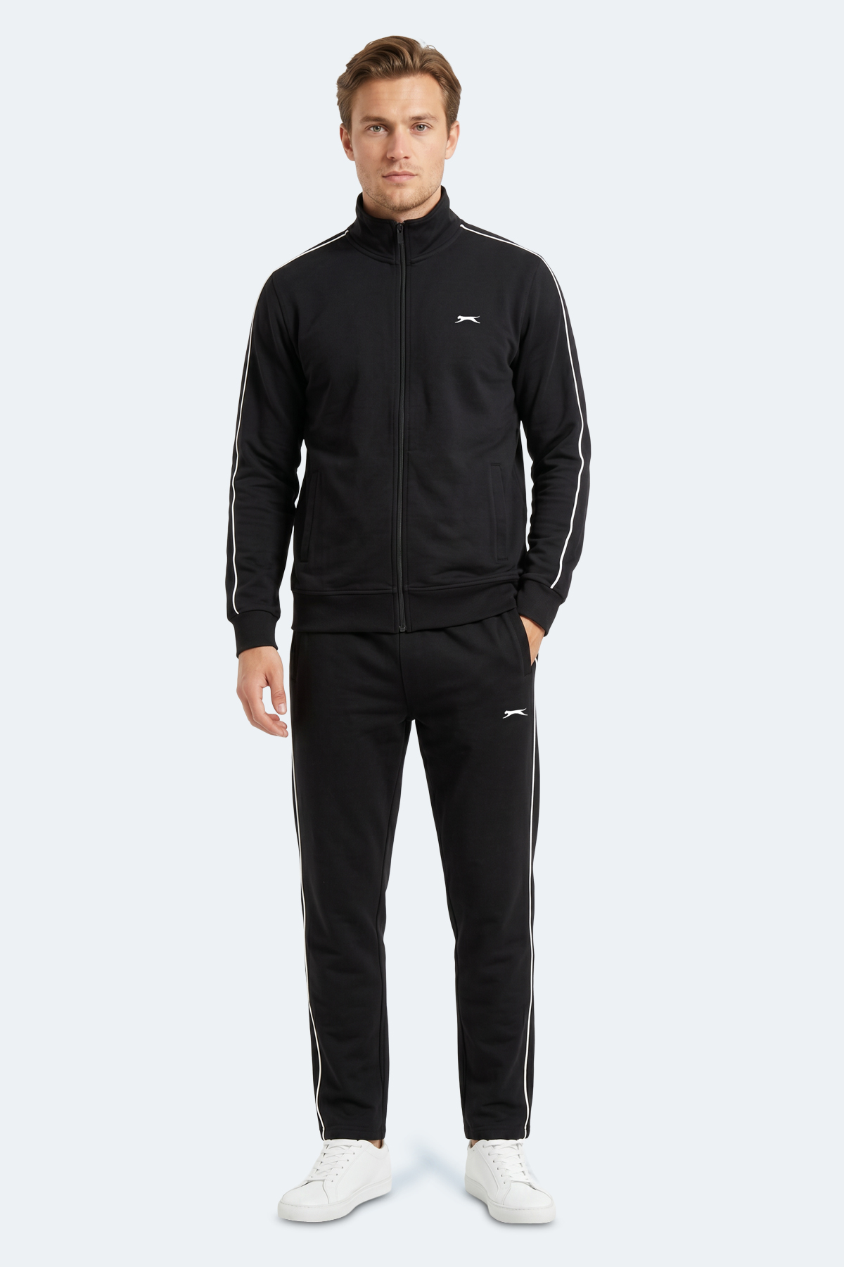 SLAZENGER BLOWBACK Erkek Slim Fit Siyah Eşofman Takımı görsel 7