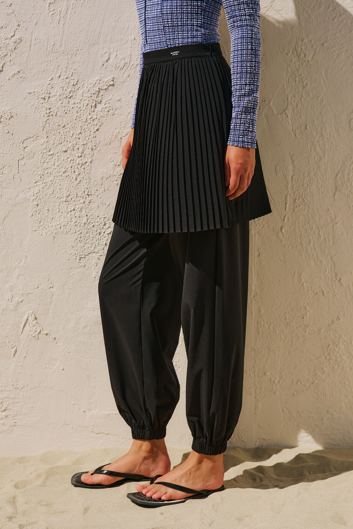 Manuka Büzgülü Jogger Form Mayo Pantolon Siyah görsel 4