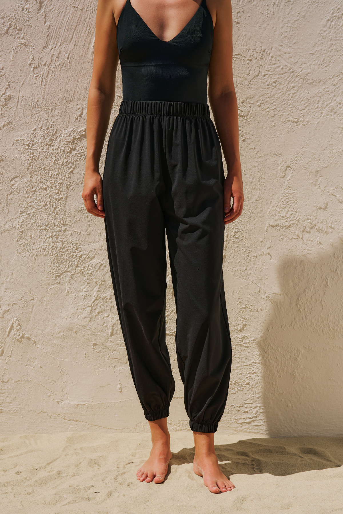 Manuka Büzgülü Jogger Form Mayo Pantolon Siyah görsel 8