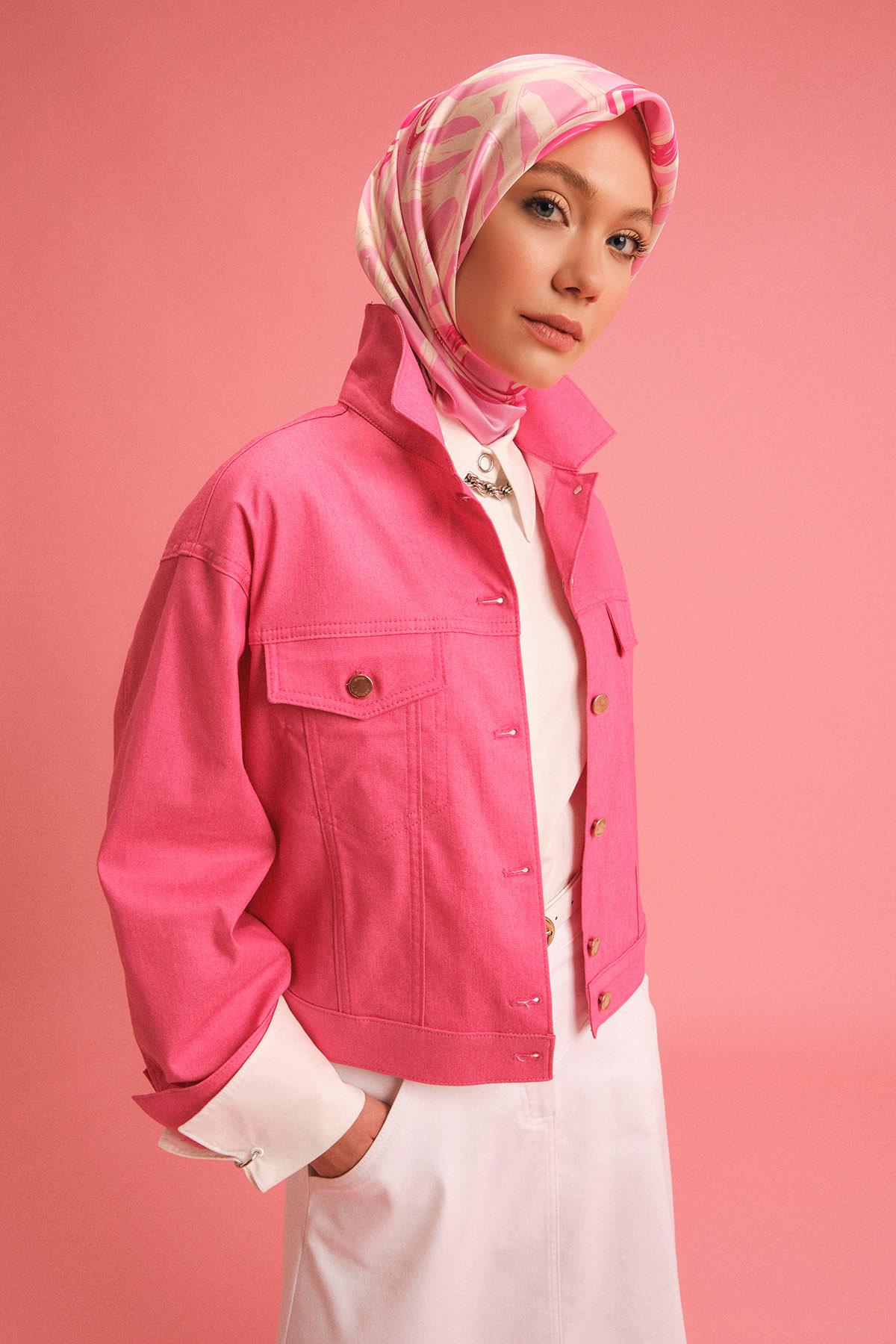 ARMİNE Kısa Denim Ceket 24Y5405 Orkide görsel 2