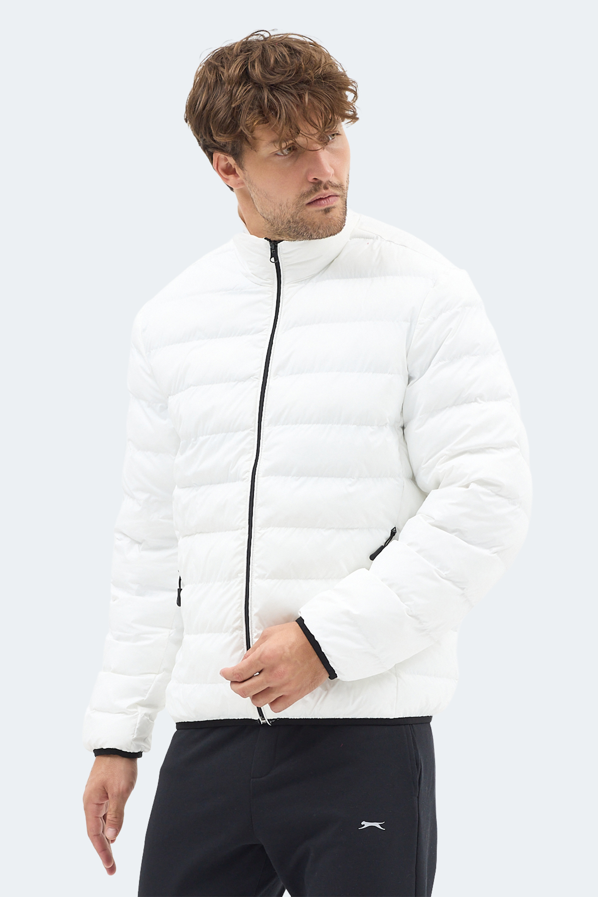 SLAZENGER BRAUM Erkek Şişme Ekru Mont & Kaban görsel 4