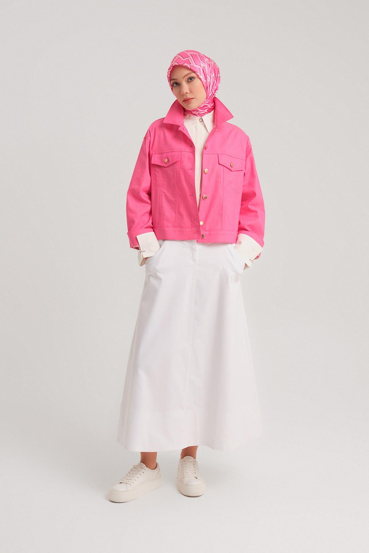 ARMİNE Kısa Denim Ceket 24Y5405 Orkide görsel 3