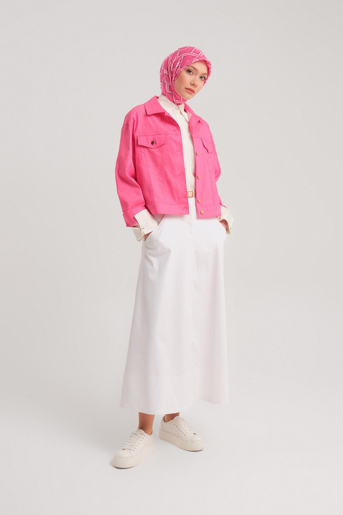 ARMİNE Kısa Denim Ceket 24Y5405 Orkide görsel 4