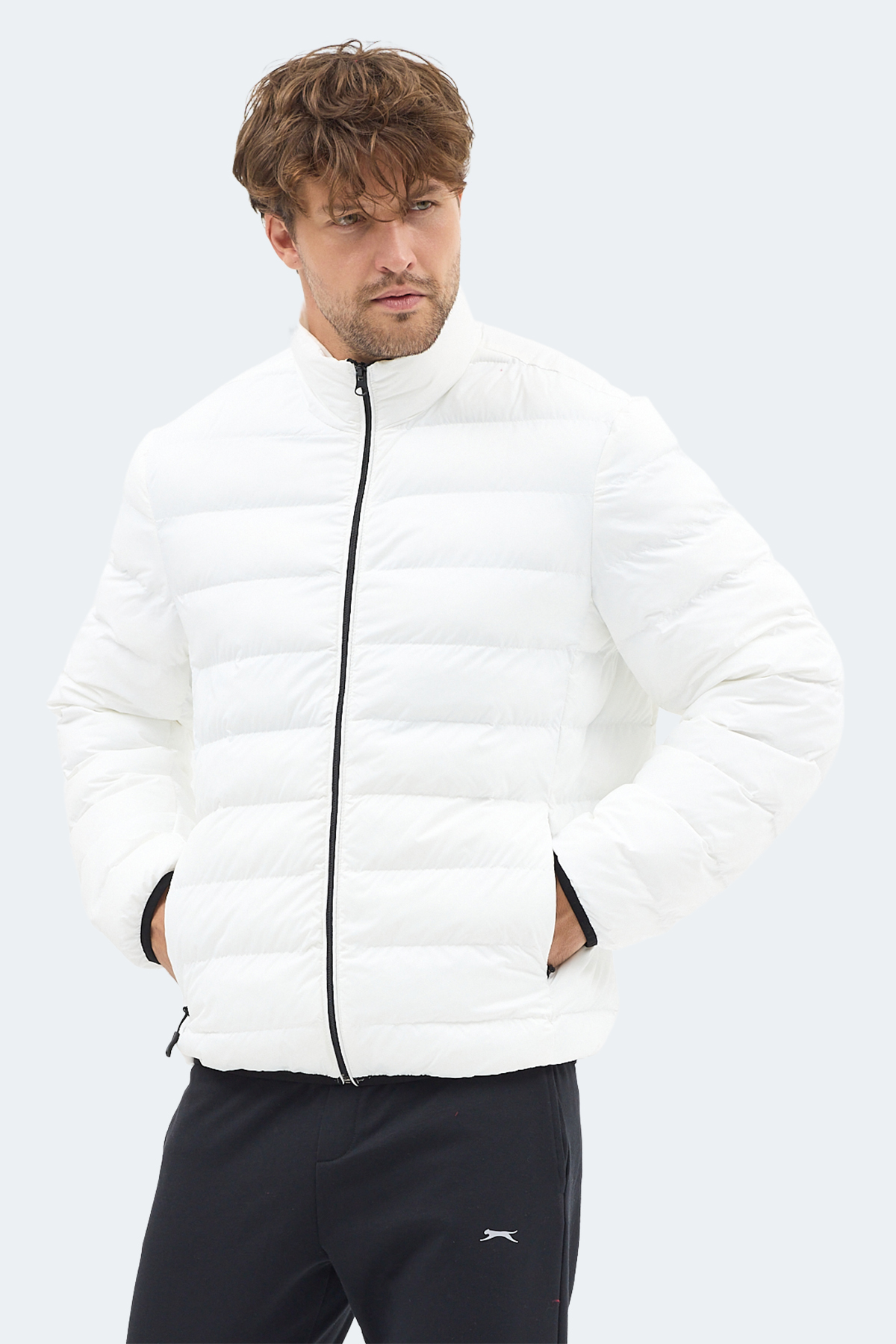 SLAZENGER BRAUM Erkek Şişme Ekru Mont & Kaban görsel 6