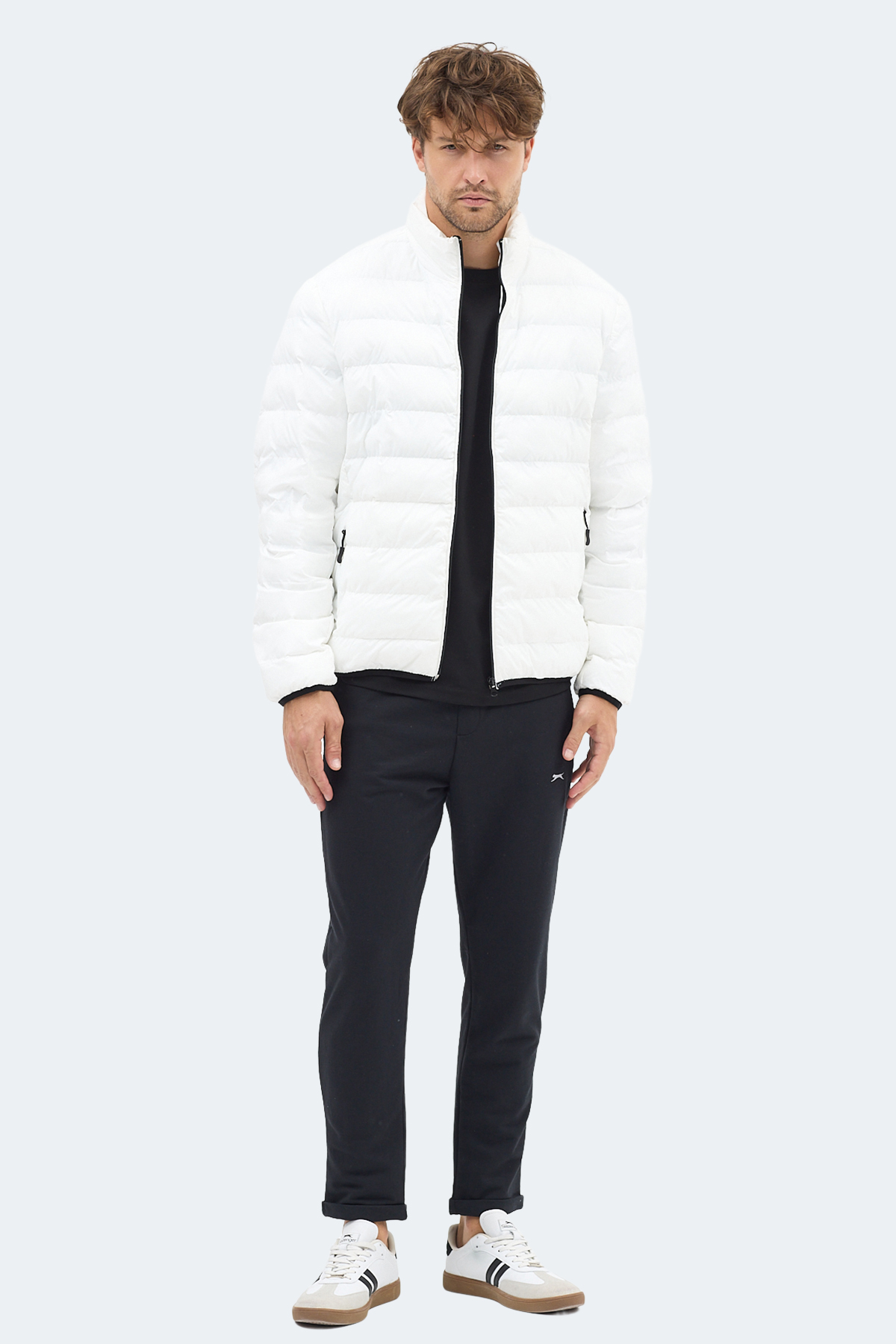 SLAZENGER BRAUM Erkek Şişme Ekru Mont & Kaban görsel 8