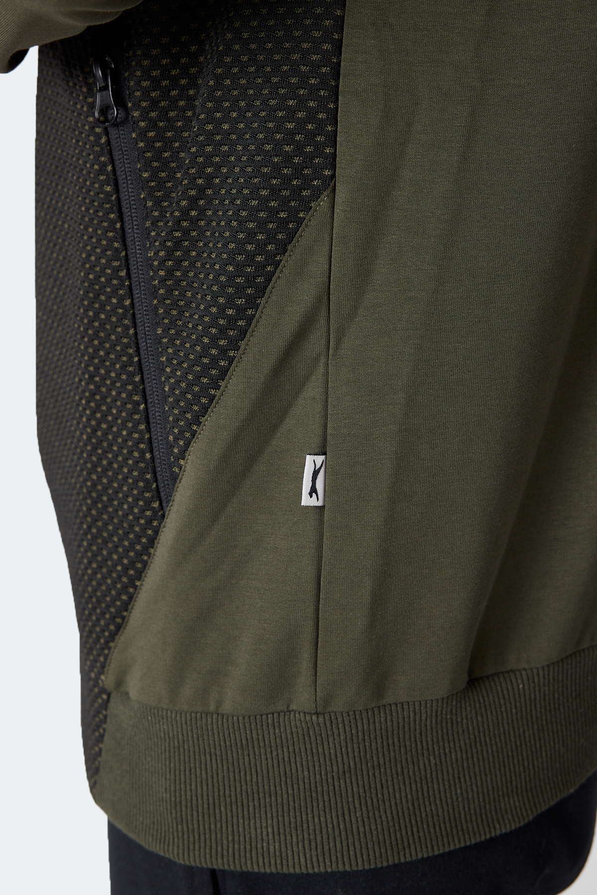 SLAZENGER FLAME Kapüşonlu Cepli Haki Erkek Polar Fermuarlı Sweatshirt Hırka görsel 5