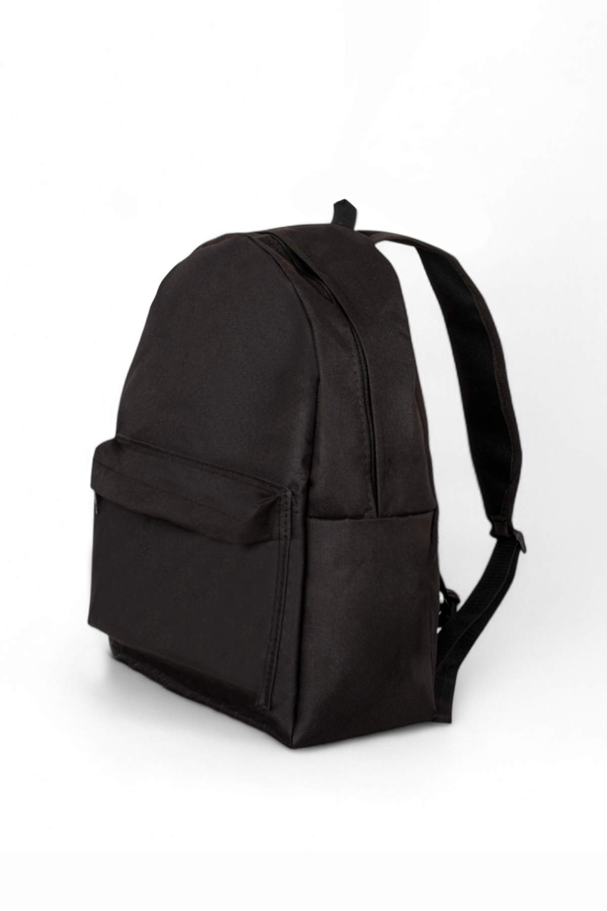 TONNY BLACK Unisex Siyah Önü Fermuarlı İki Bölmeli Sırt Çantası görsel 2