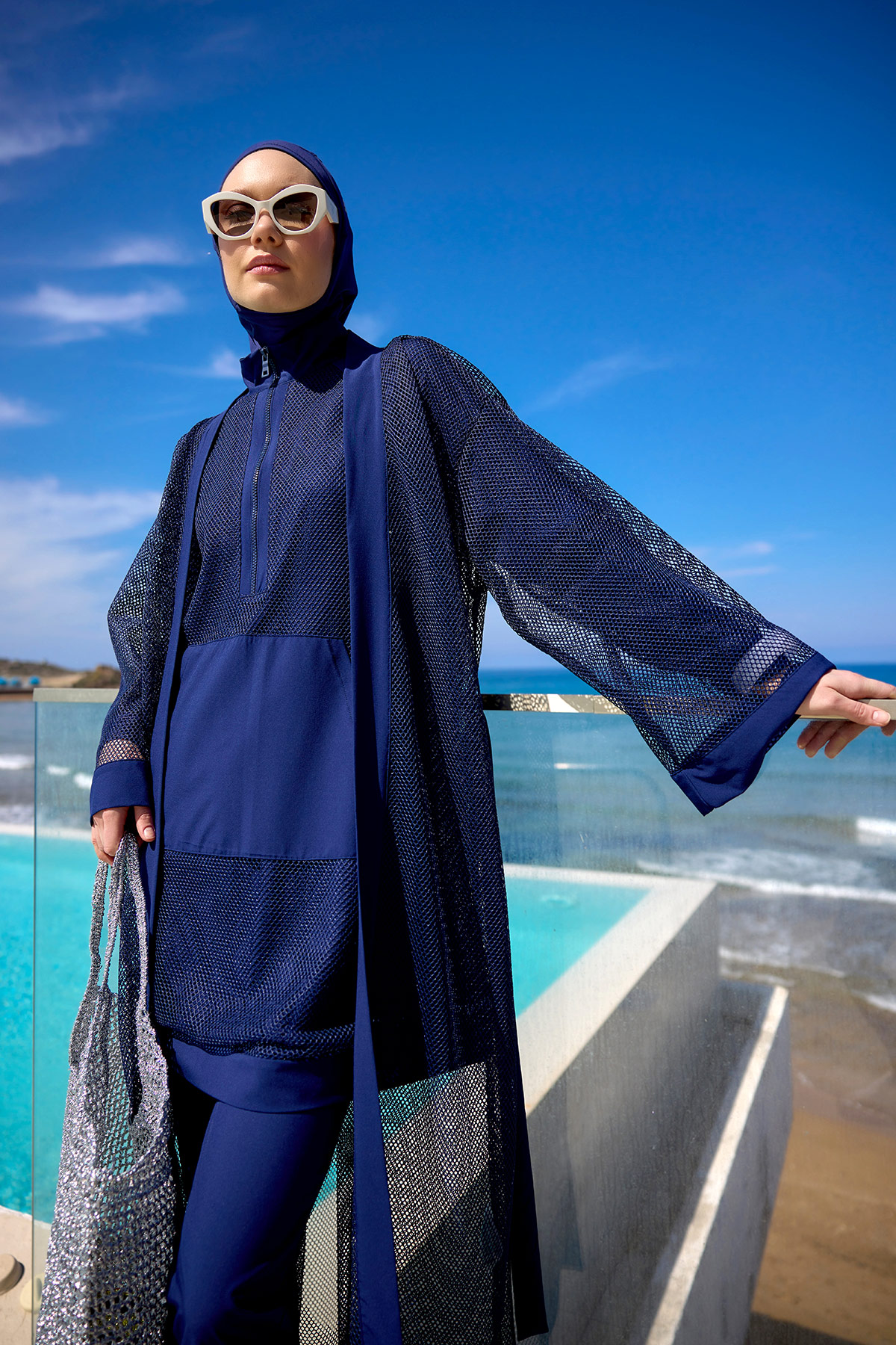 Marina Lacivert Pareo Kaftan P2501-2