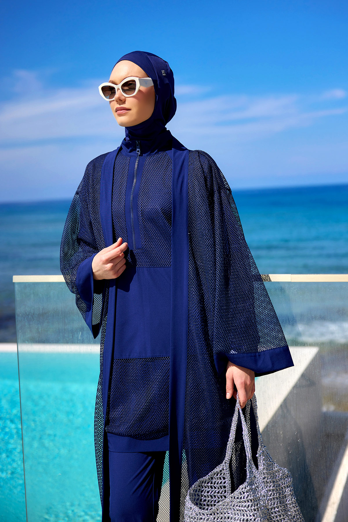 Marina Lacivert Pareo Kaftan P2501-2 görsel 3
