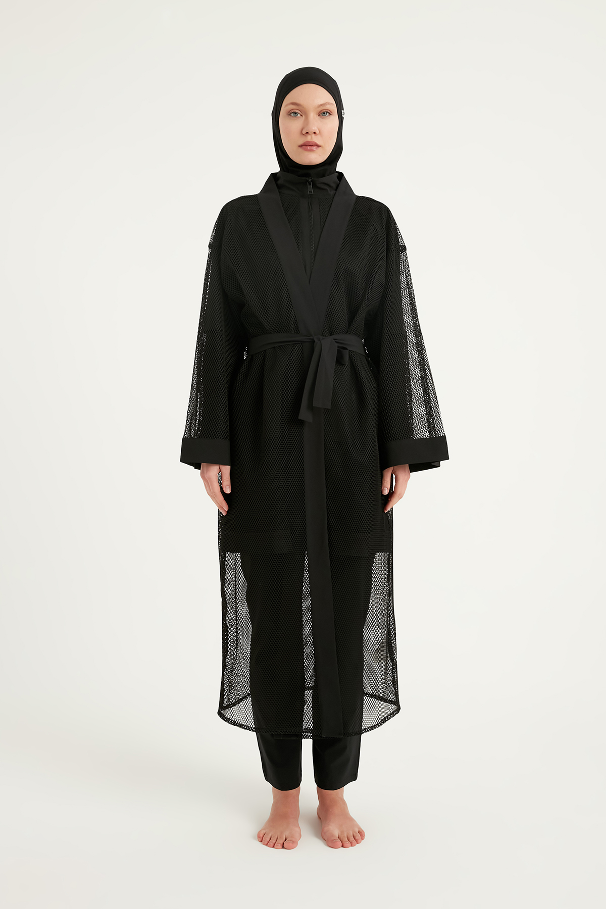 Marina Siyah Pareo Kaftan P2501-1 görsel 2