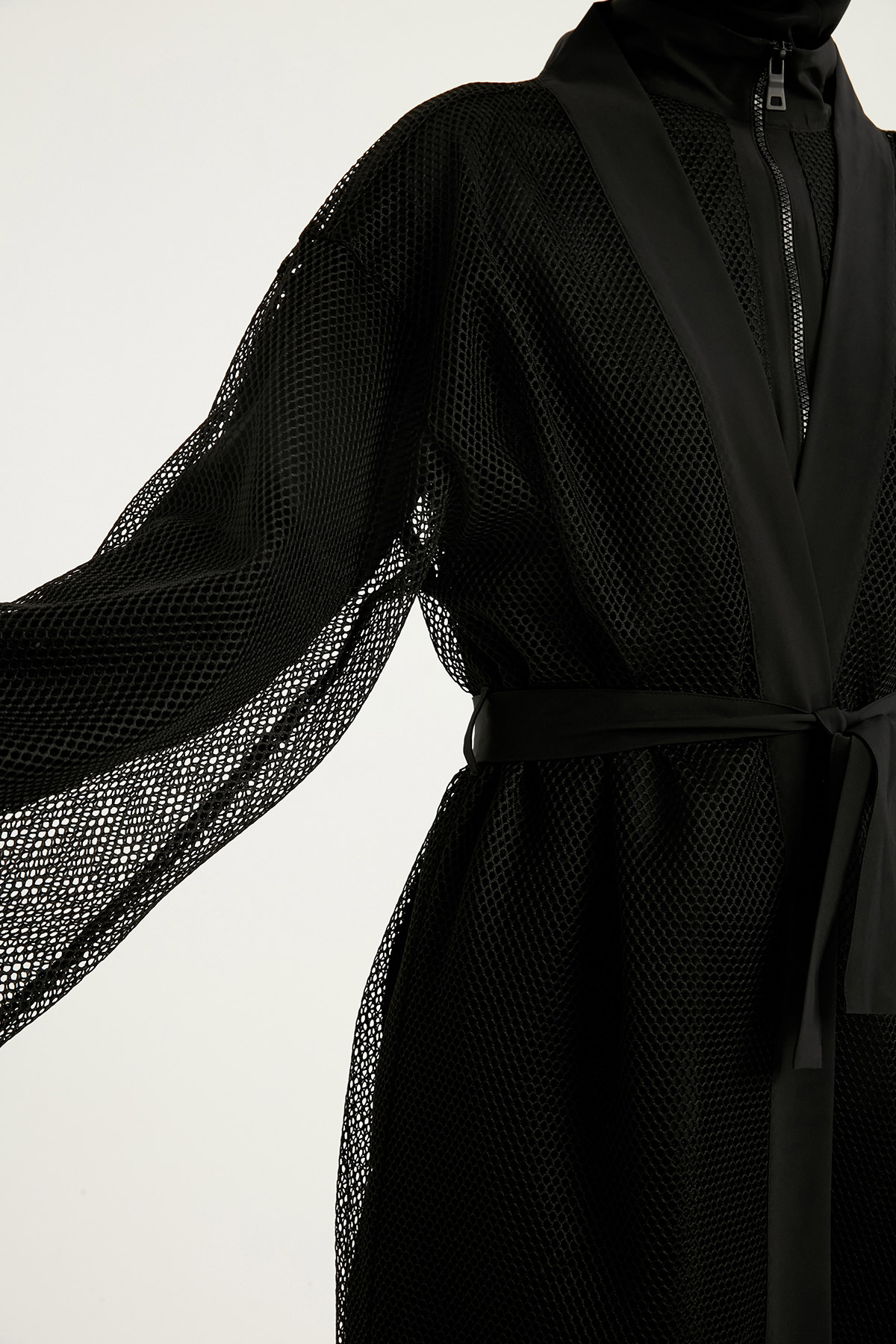 Marina Siyah Pareo Kaftan P2501-1 görsel 5