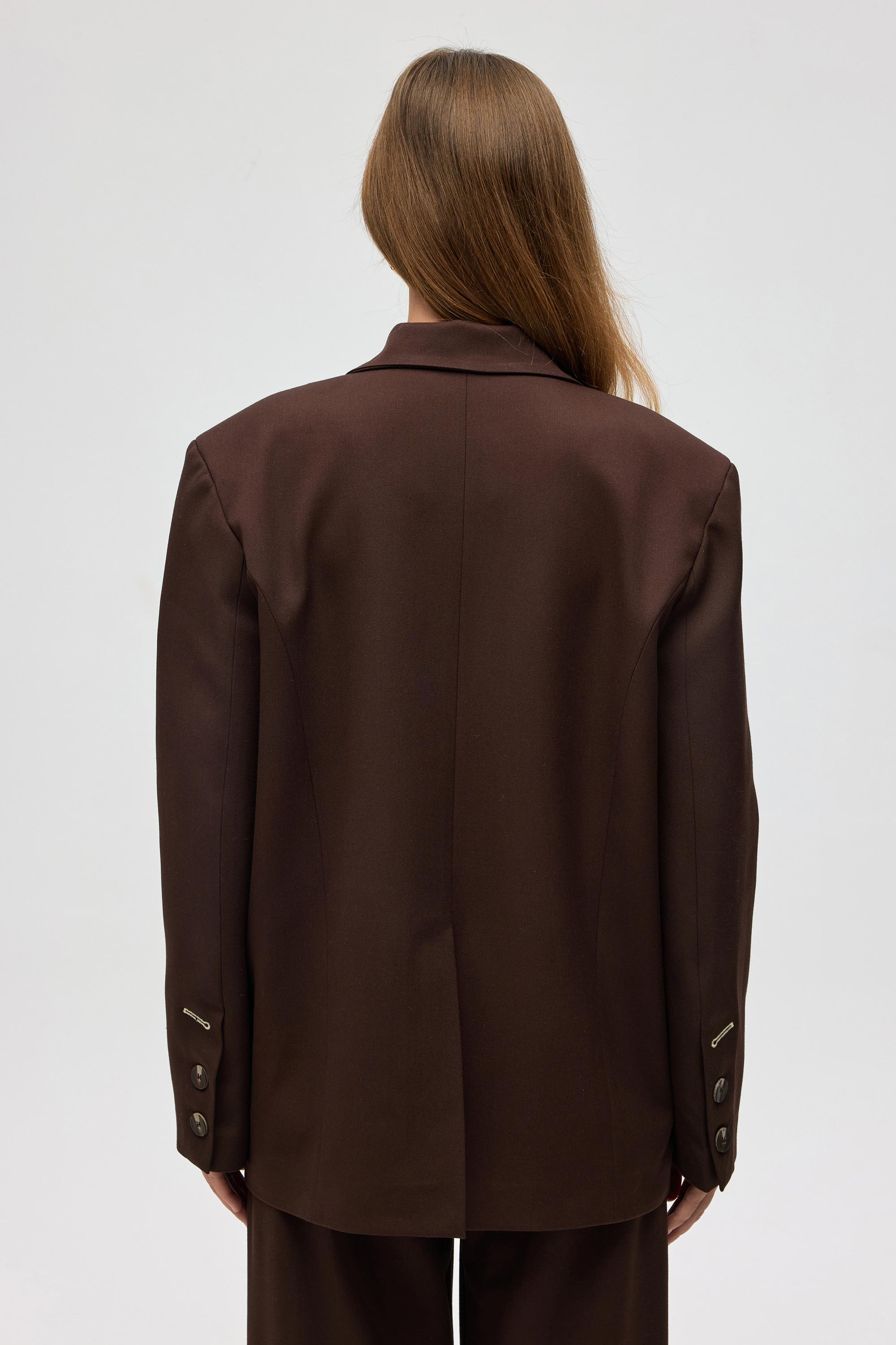 Mai Collection Solvei Pile Detay Kahve Blazer görsel 5