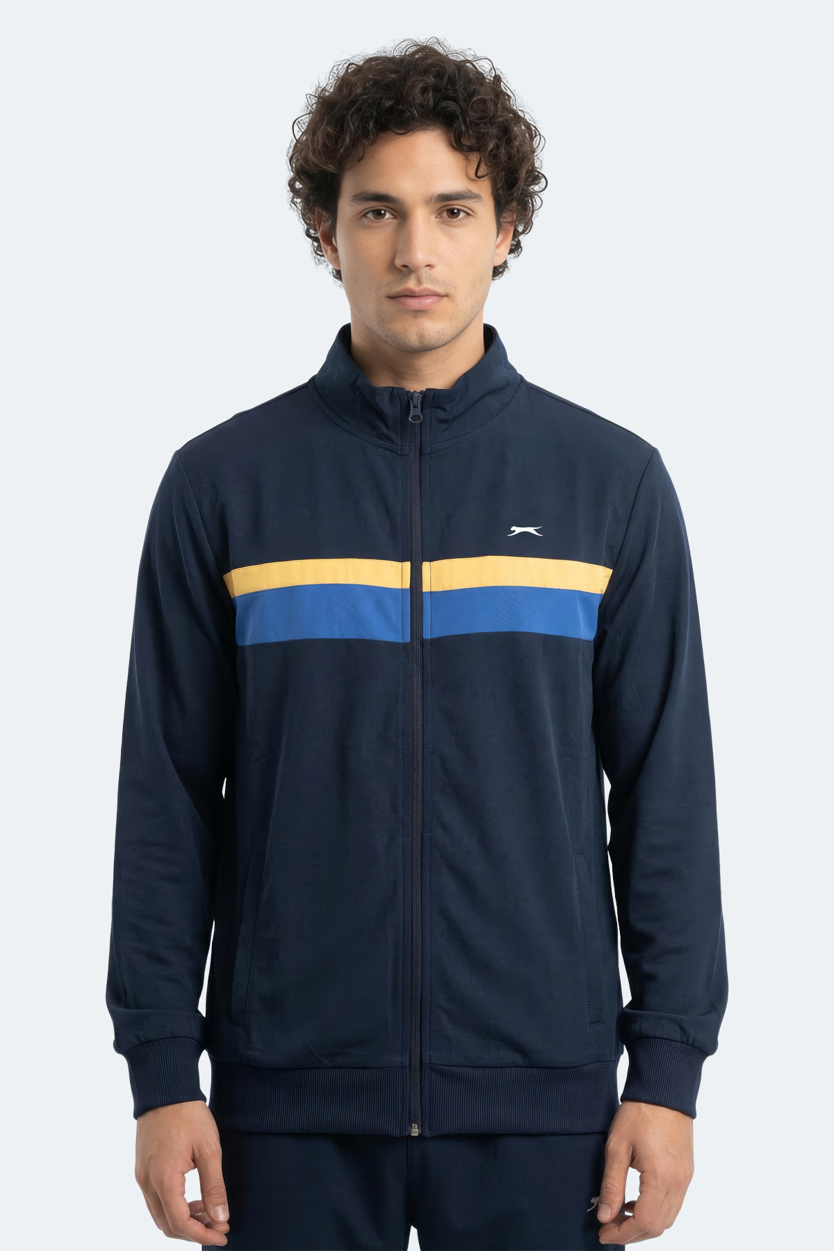 SLAZENGER RENCOR Erkek Dik Yaka Fermuarlı Lacivert Sweatshırt