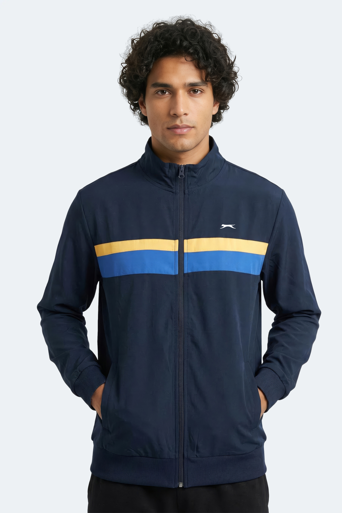 SLAZENGER RENCOR Erkek Dik Yaka Fermuarlı Lacivert Sweatshırt görsel 4