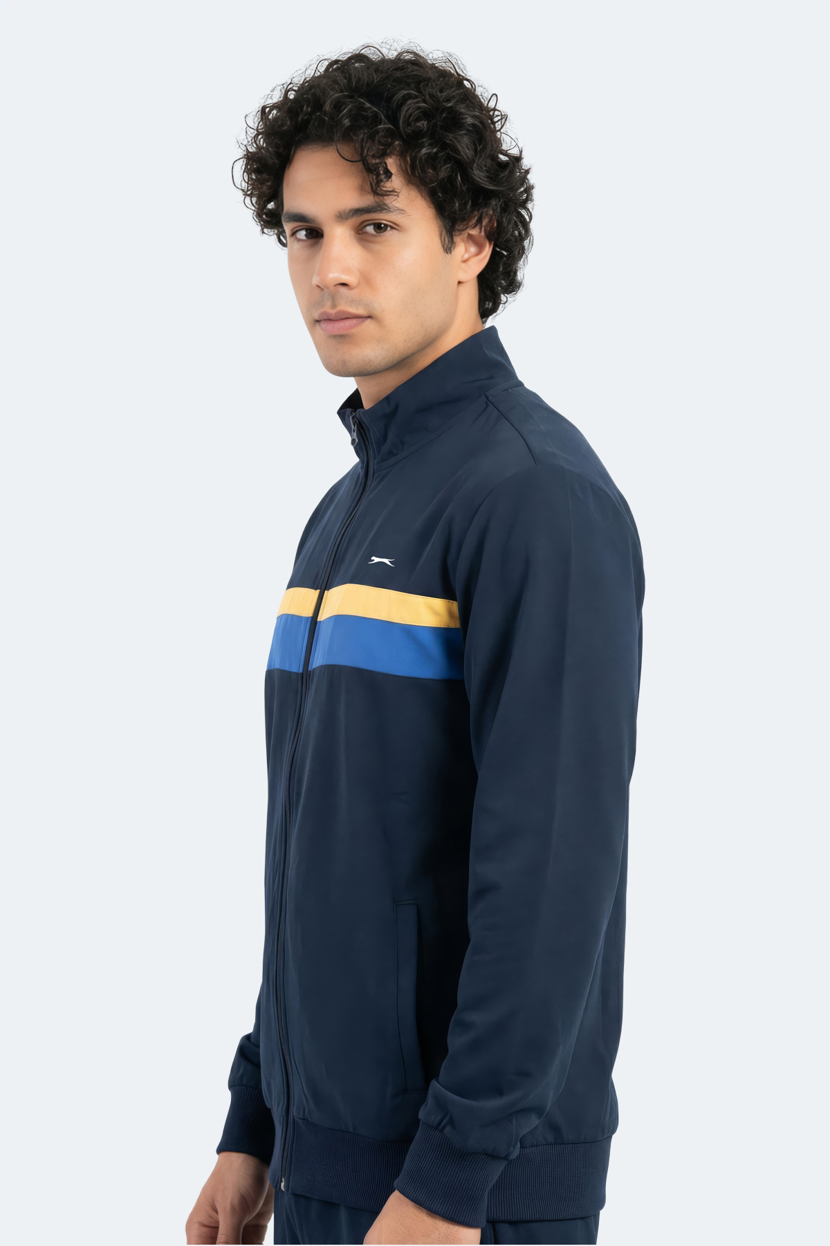 SLAZENGER RENCOR Erkek Dik Yaka Fermuarlı Lacivert Sweatshırt görsel 5