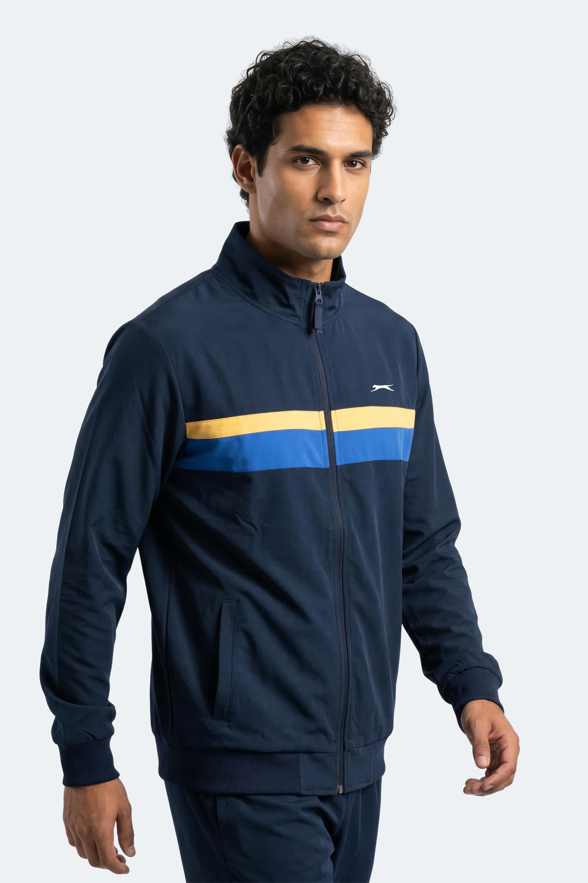 SLAZENGER RENCOR Erkek Dik Yaka Fermuarlı Lacivert Sweatshırt görsel 6