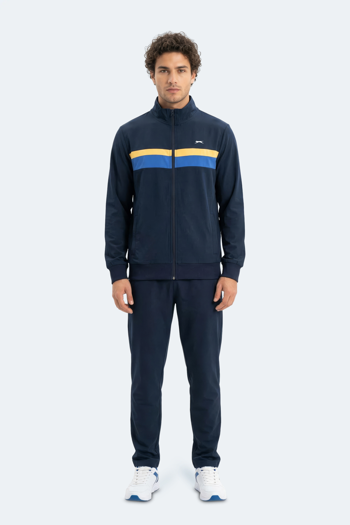 SLAZENGER RENCOR Erkek Dik Yaka Fermuarlı Lacivert Sweatshırt görsel 7