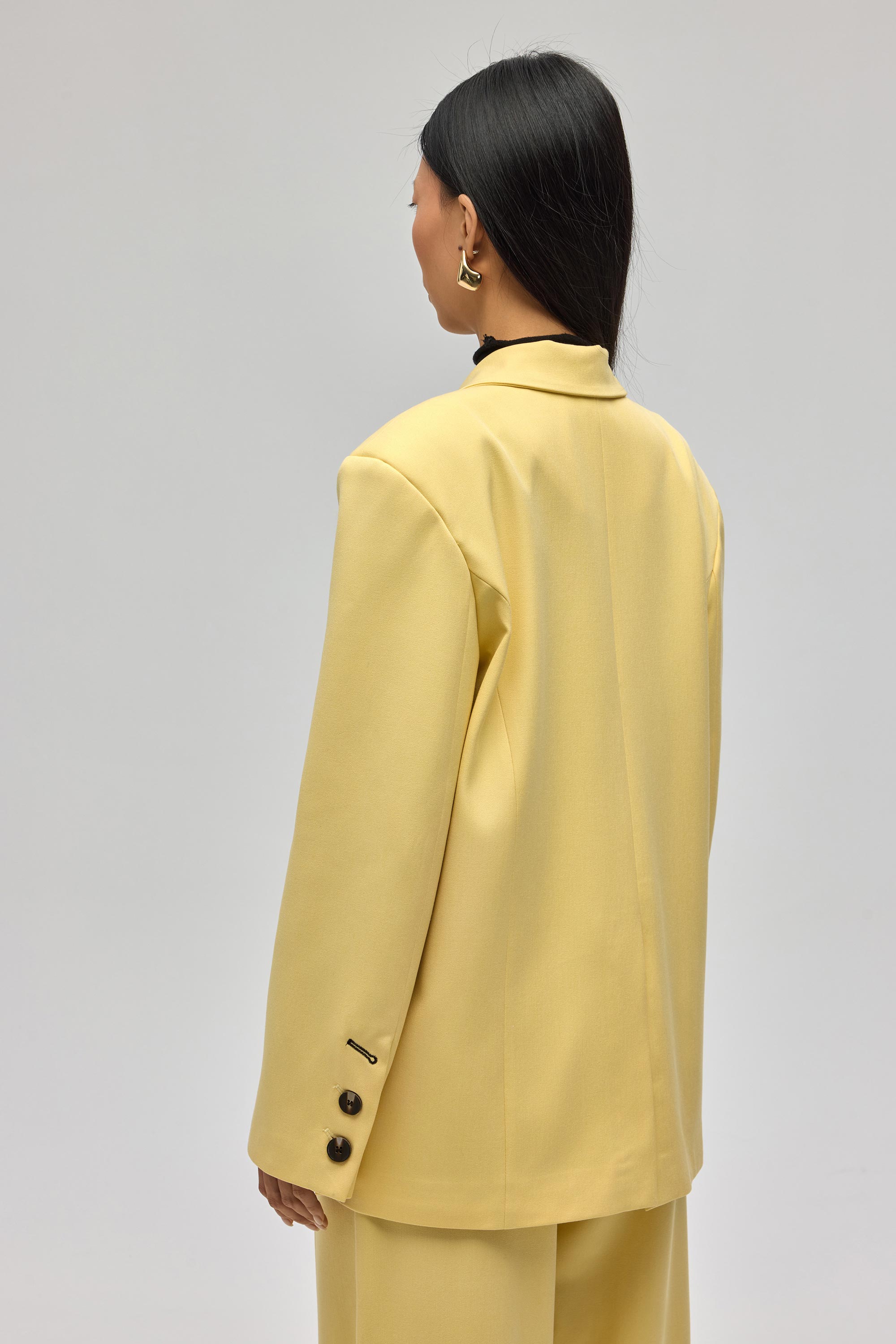 Mai Collection Solvei Pile Detay Sarı Blazer görsel 4