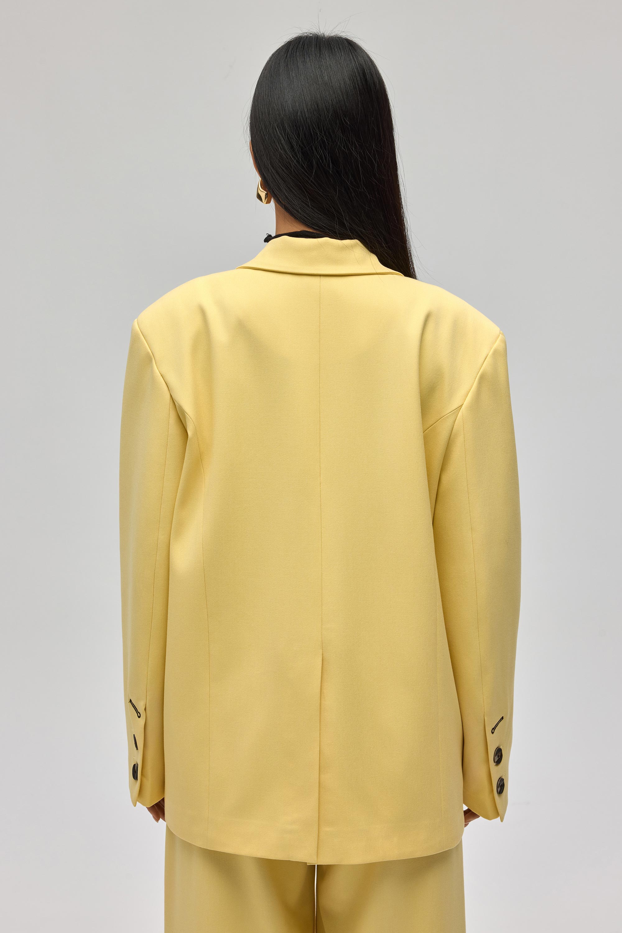 Mai Collection Solvei Pile Detay Sarı Blazer görsel 5