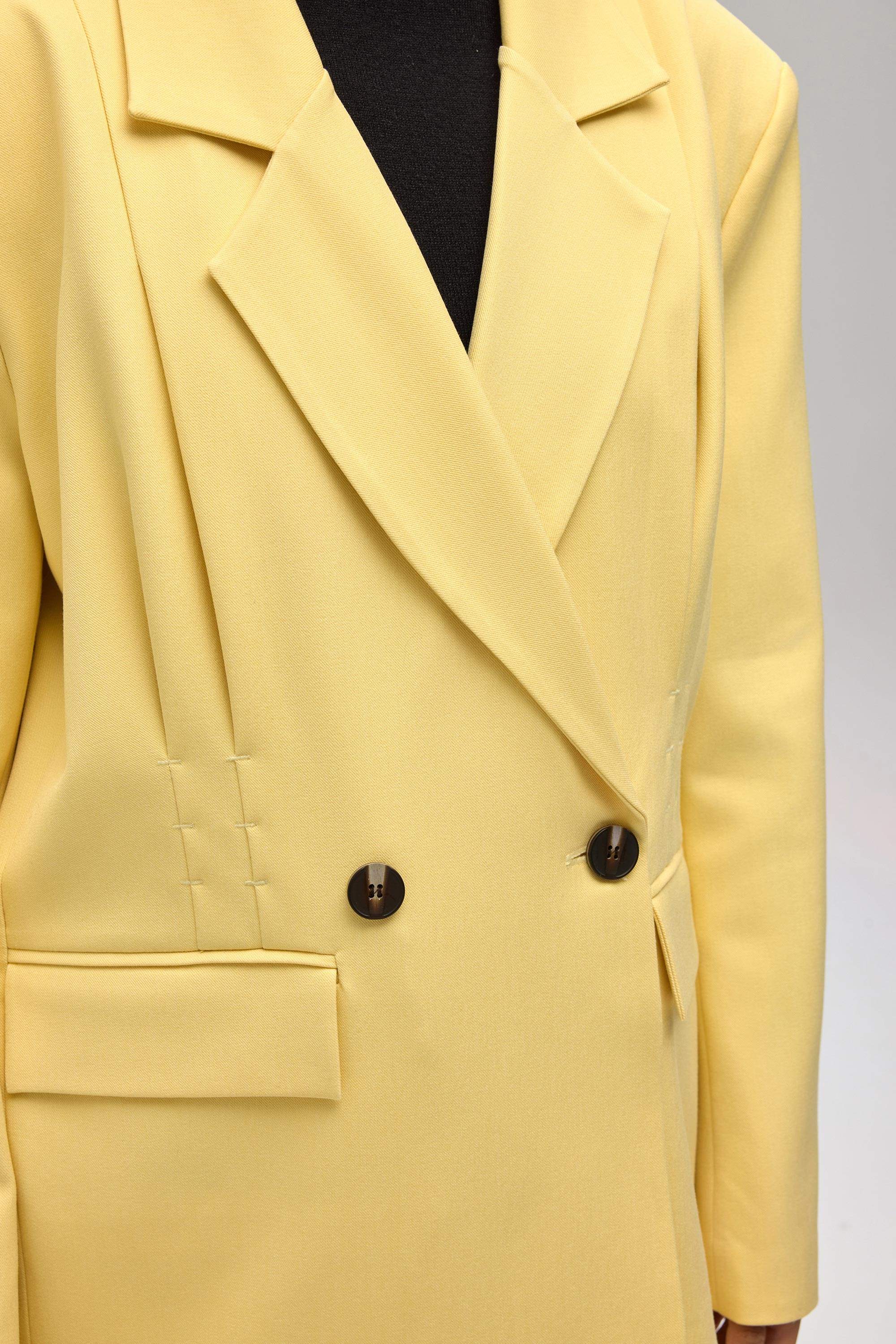 Mai Collection Solvei Pile Detay Sarı Blazer görsel 6